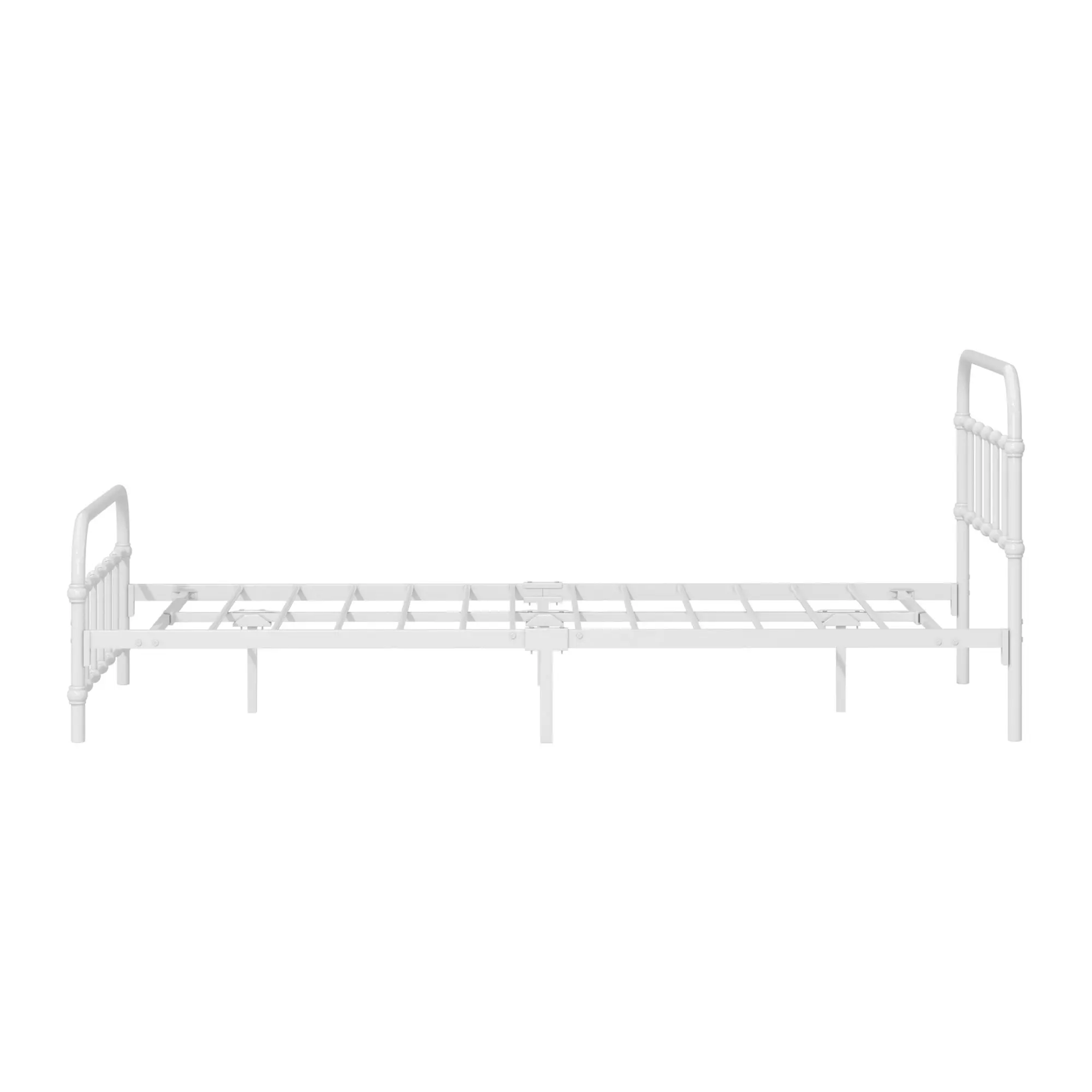 Oikiture Bed Frame Metal Bed Base King Single Size Bed Platform White