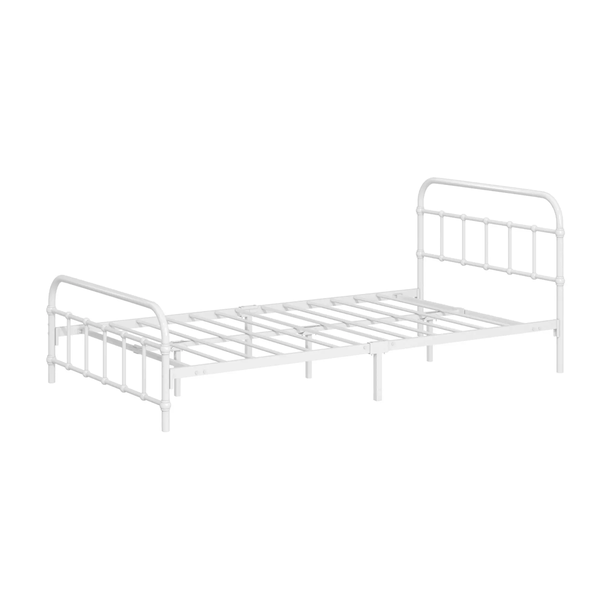 Oikiture Bed Frame Metal Bed Base King Single Size Bed Platform White