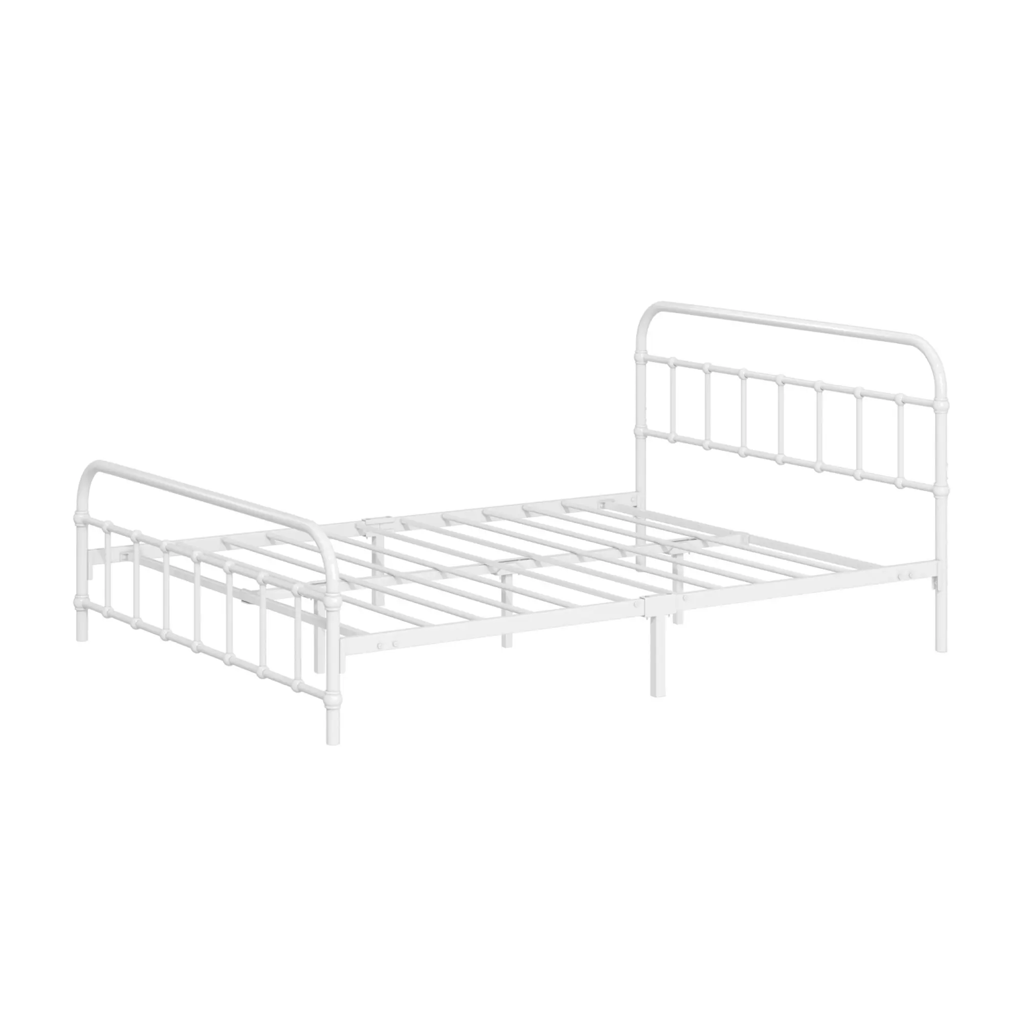 Oikiture Bed Frame Metal Bed Base Double Size Bed Platform White