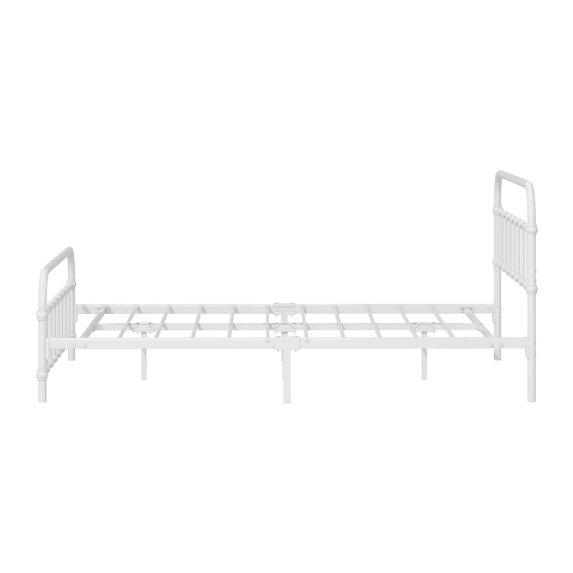 Oikiture Bed Frame Metal Bed Base Double Size Bed Platform White