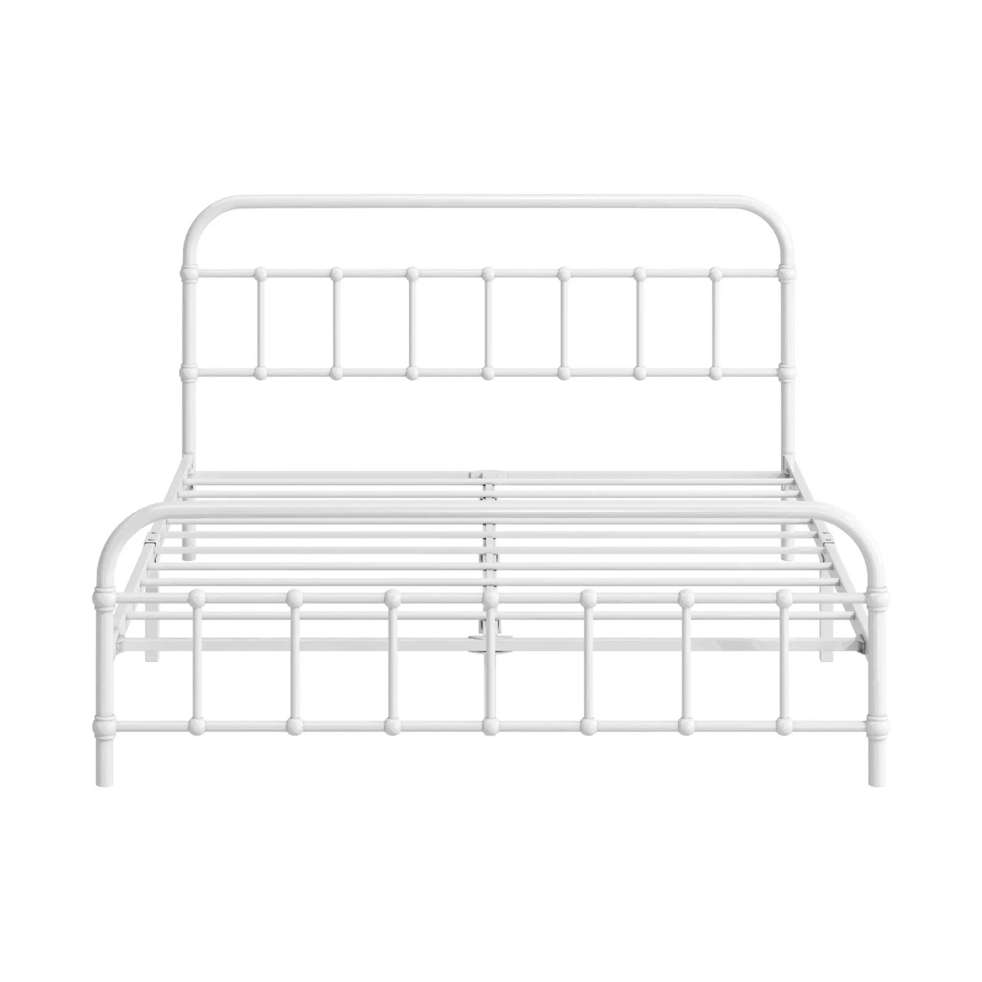 Oikiture Bed Frame Metal Bed Base Double Size Bed Platform White