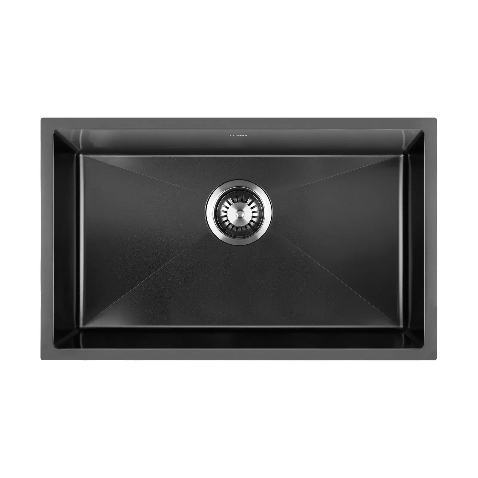 Welba Kitchen Sink 70X45CM Stainless Steel Single Bowl Basin With Waste Black