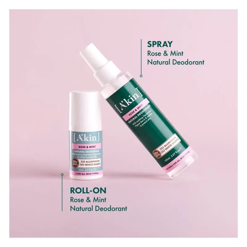 A'kin Rose & Mint Spray Deodorant 150ml