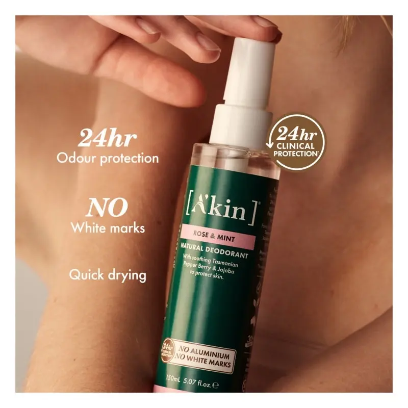 A'kin Rose & Mint Spray Deodorant 150ml