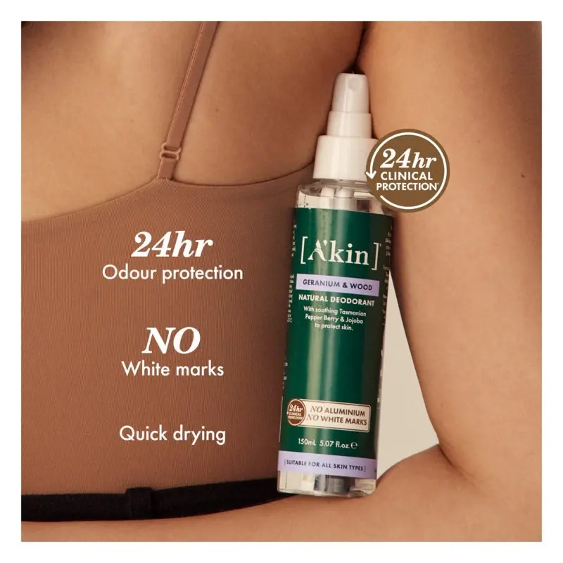 A'kin Geranium & Wood Spray Deodorant 150ml