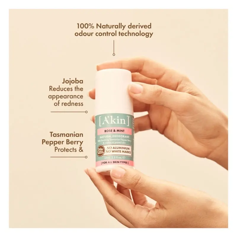 A'kin Rose & Mint Roll On Deodorant 65ml