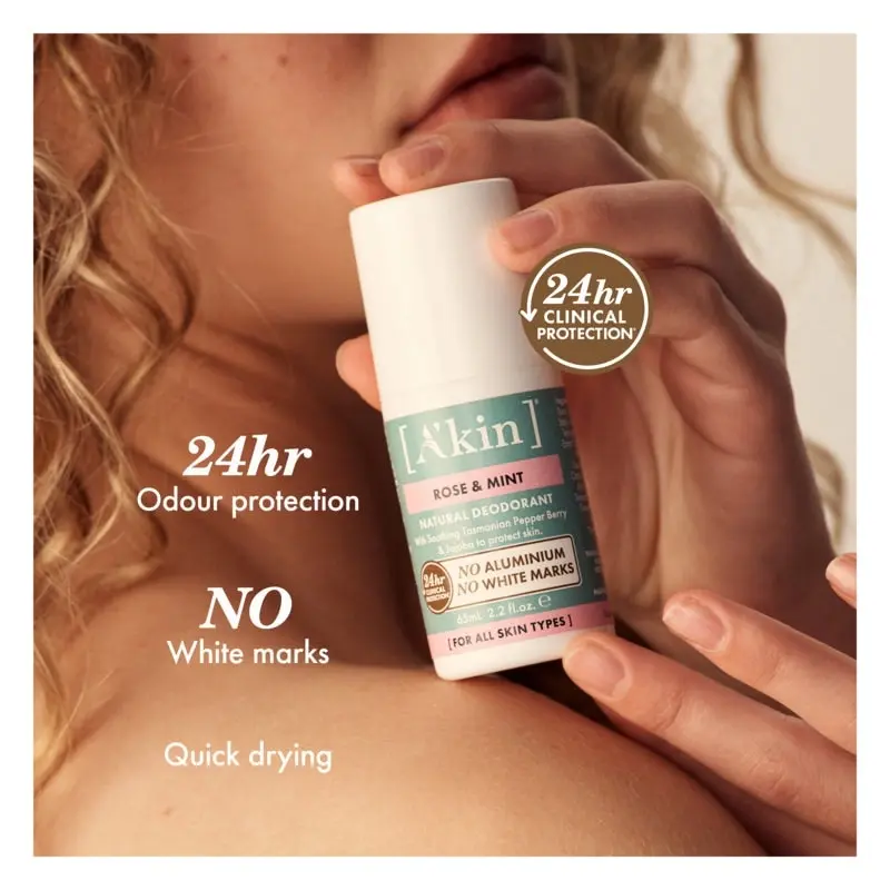 A'kin Rose & Mint Roll On Deodorant 65ml