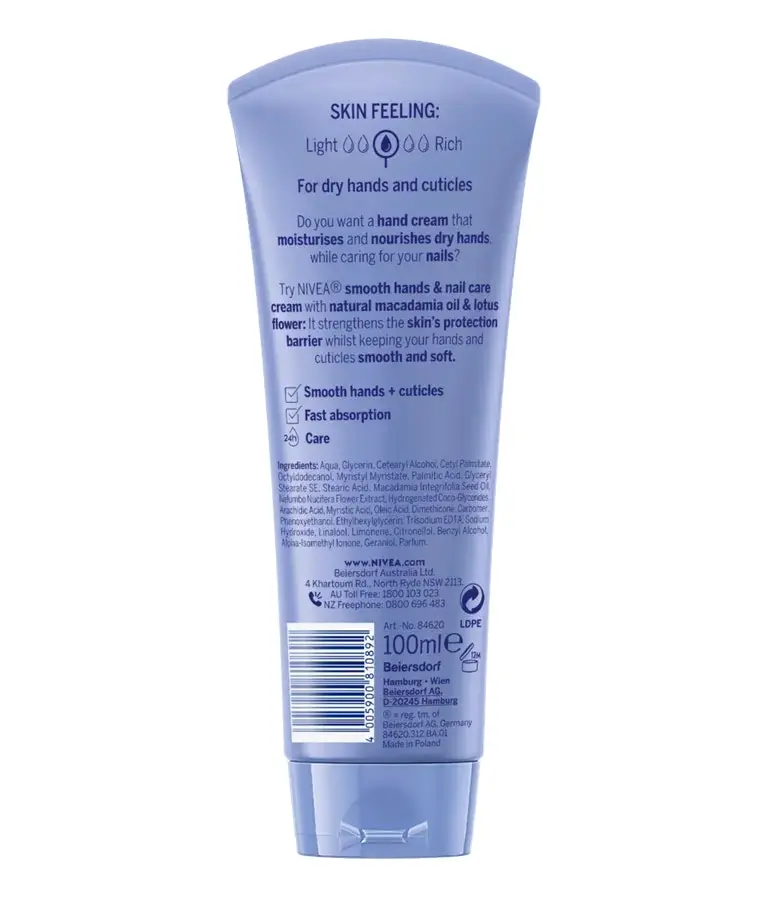 Nivea Smooth Hands & Nail Care Hand Cream 100ml