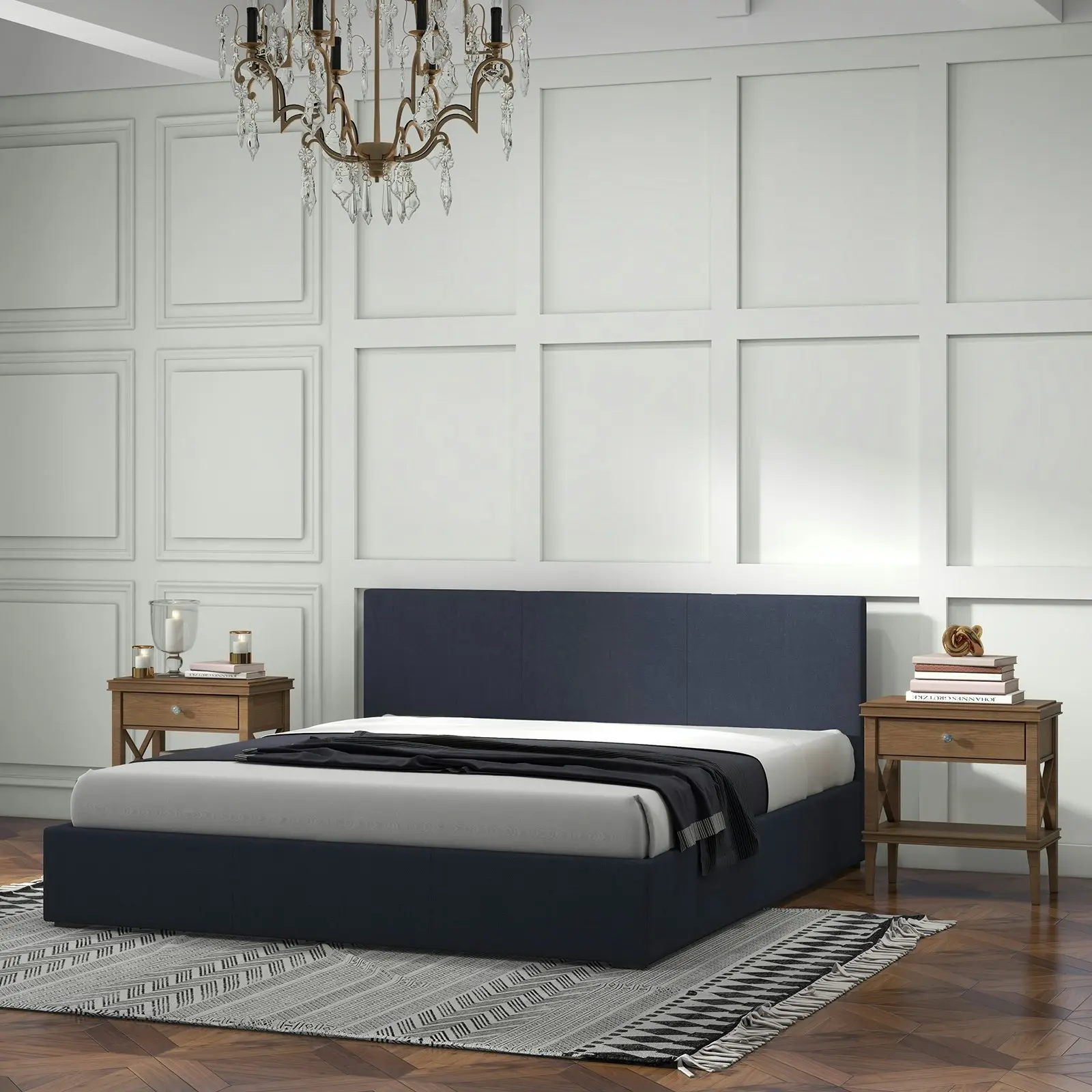 Milano Luxury Gas Lift Bed Frame Base And Headboard With Storage All Sizes