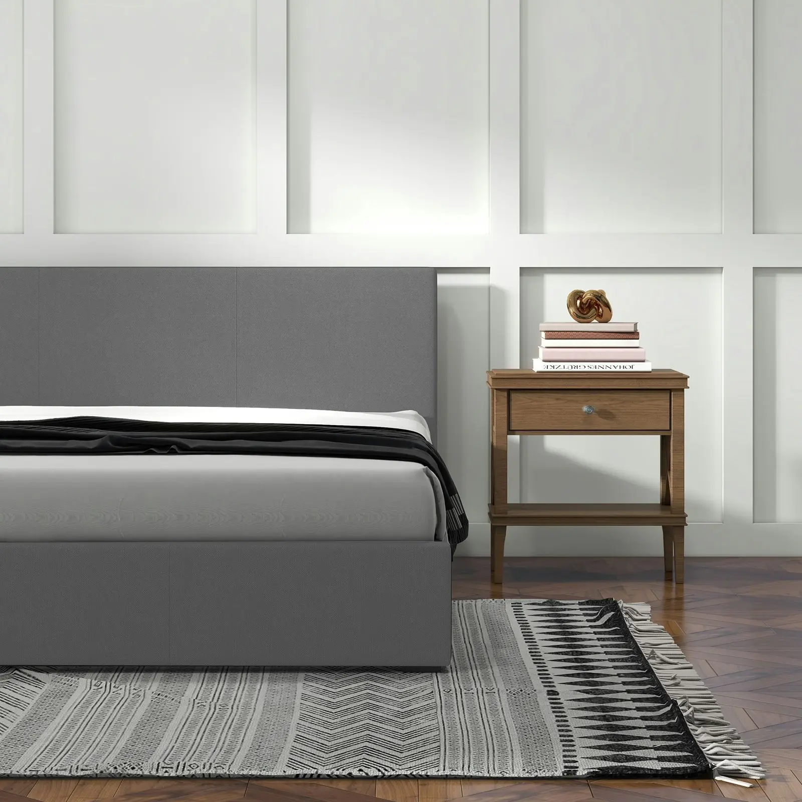 Milano Luxury Gas Lift Bed Frame Base And Headboard With Storage All Sizes