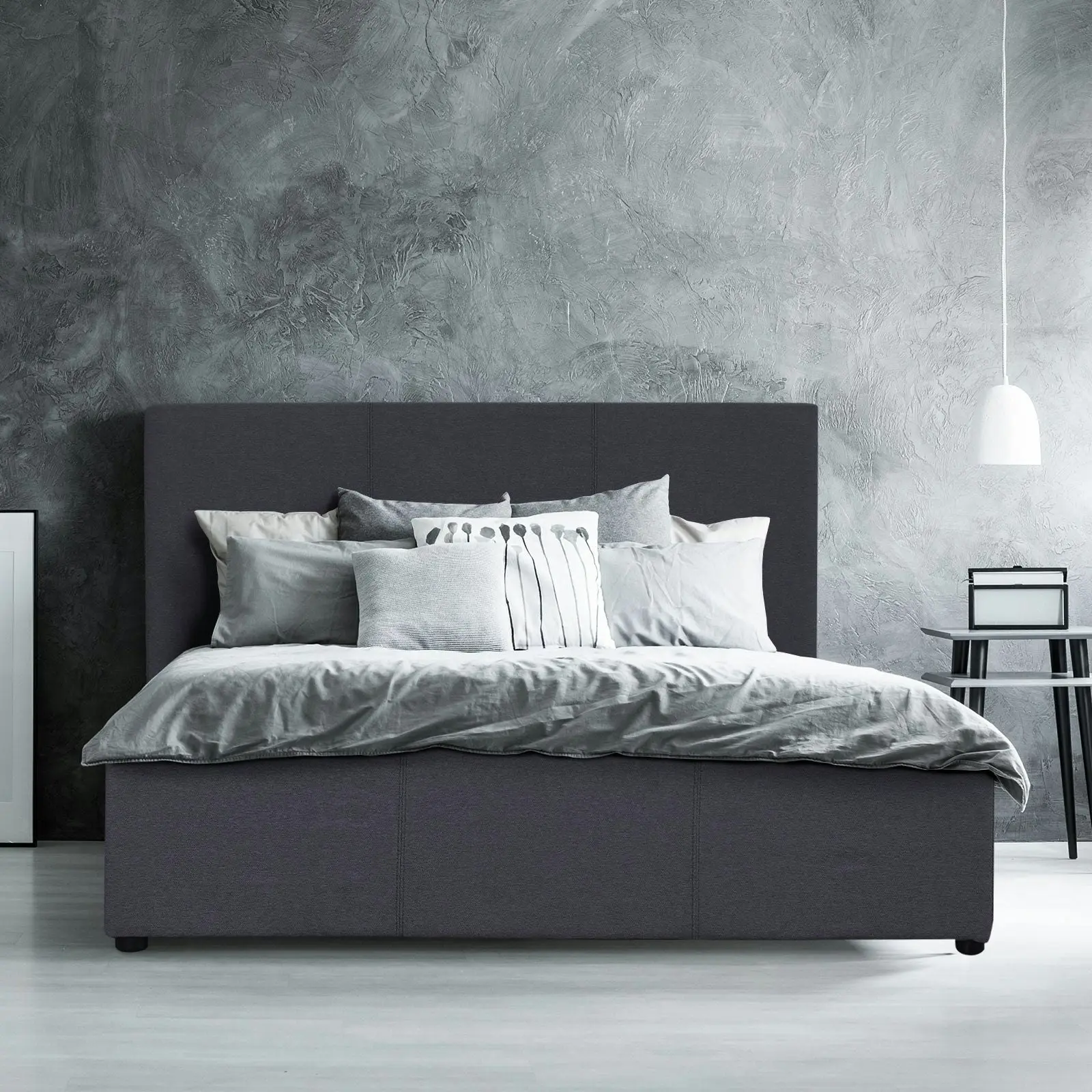 Milano Luxury Gas Lift Bed Frame Base And Headboard With Storage All Sizes