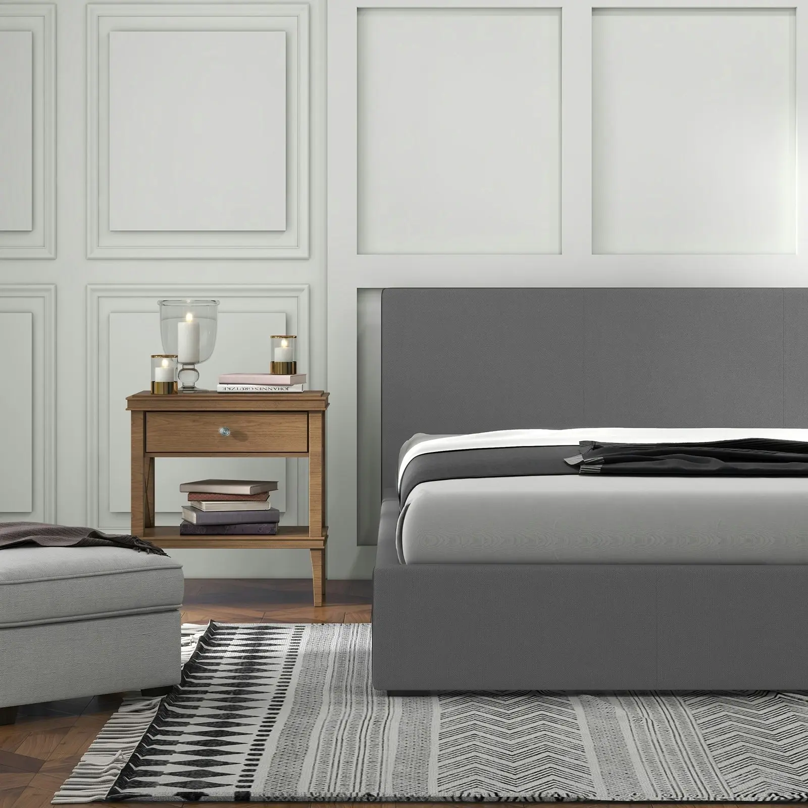 Milano Luxury Gas Lift Bed Frame Base And Headboard With Storage All Sizes