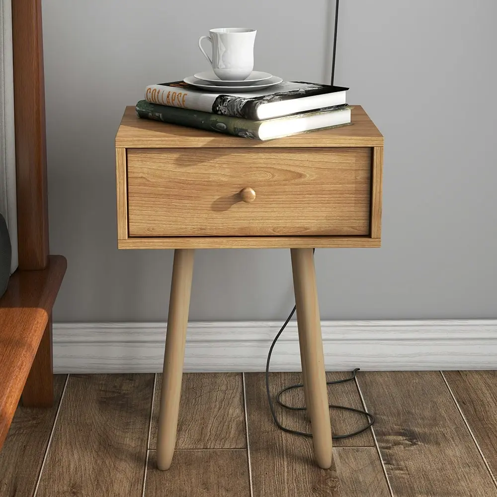 Milano Decor Bedside Table Kirrawee Drawers Nightstand Unit Cabinet Storage