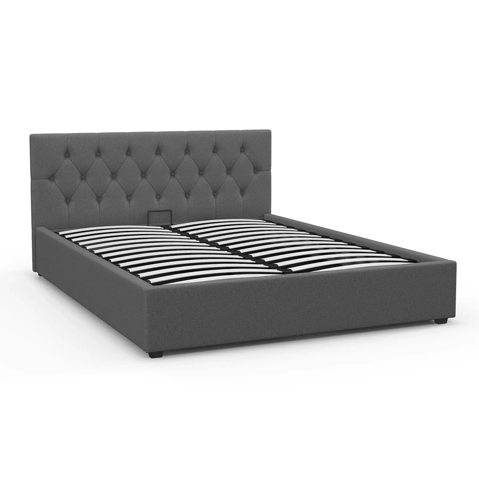 Milano Capri Luxury Gas Lift Bed Frame Base And Headboard With Storage All Sizes