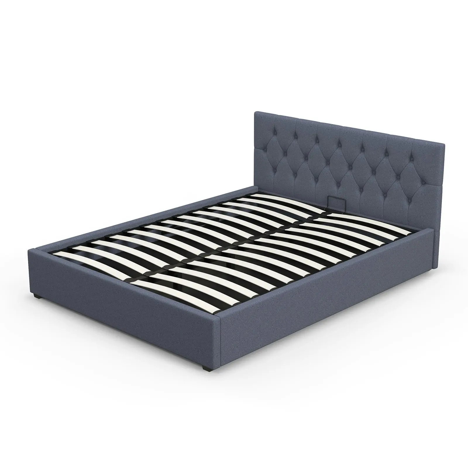 Milano Capri Luxury Gas Lift Bed Frame Base And Headboard With Storage All Sizes