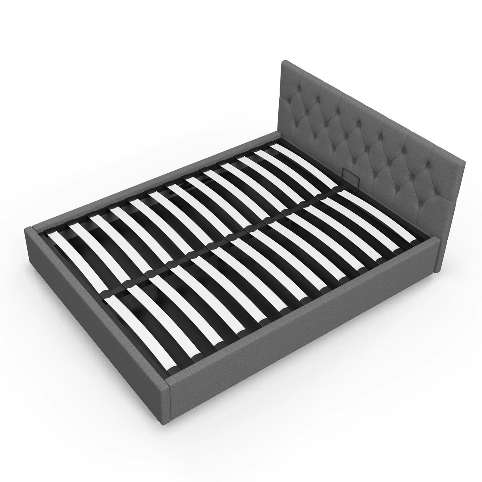 Milano Capri Luxury Gas Lift Bed Frame Base And Headboard With Storage All Sizes