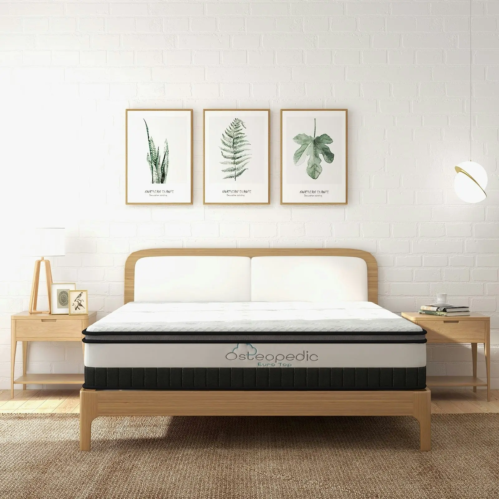 Osteopedic Euro Top Mattress Pocket Spring Medium EuroTop Hybrid Design Bed 30CM