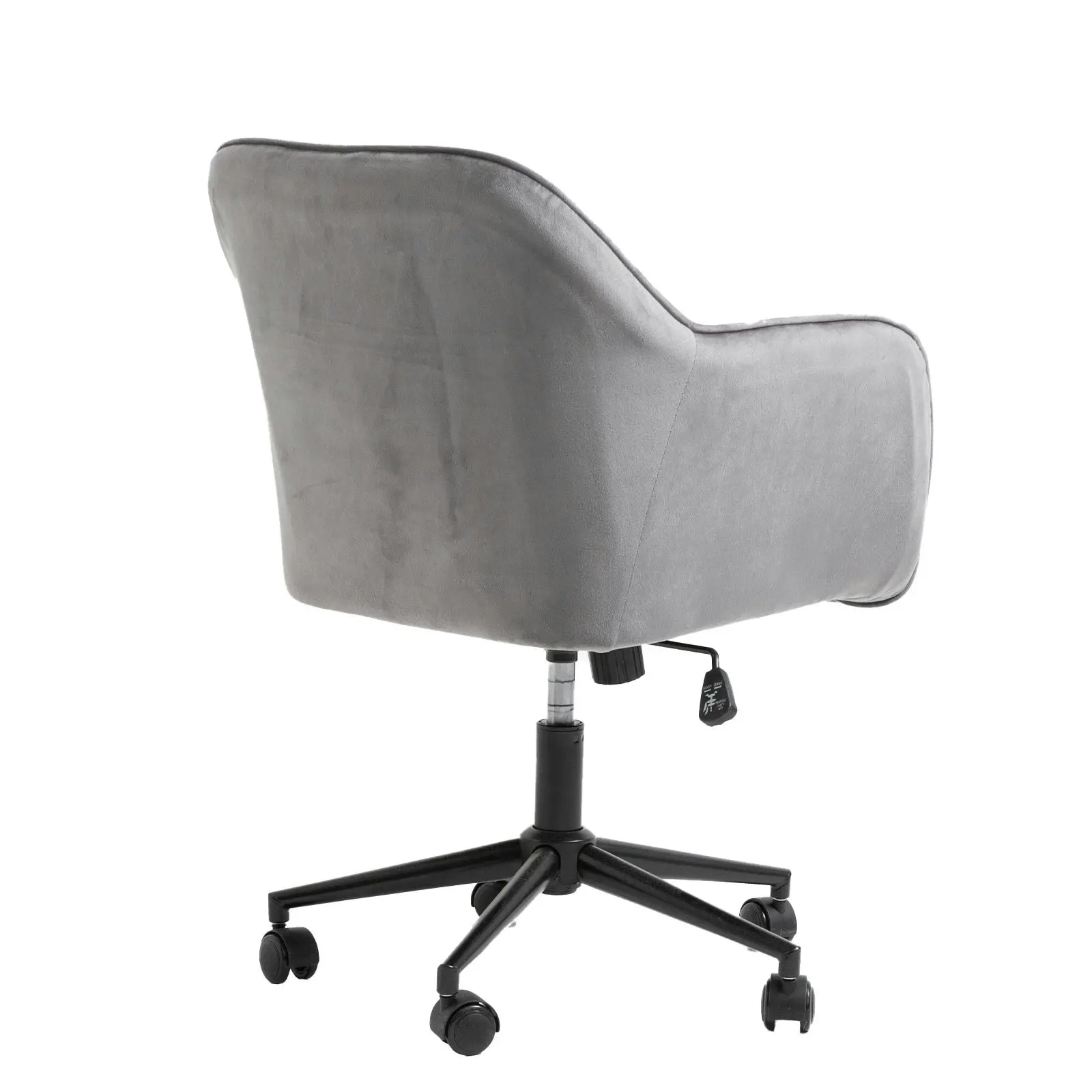 Casa Decor Arles Velvet Office Chair Mid Back Swivel Height Adjustable Grey