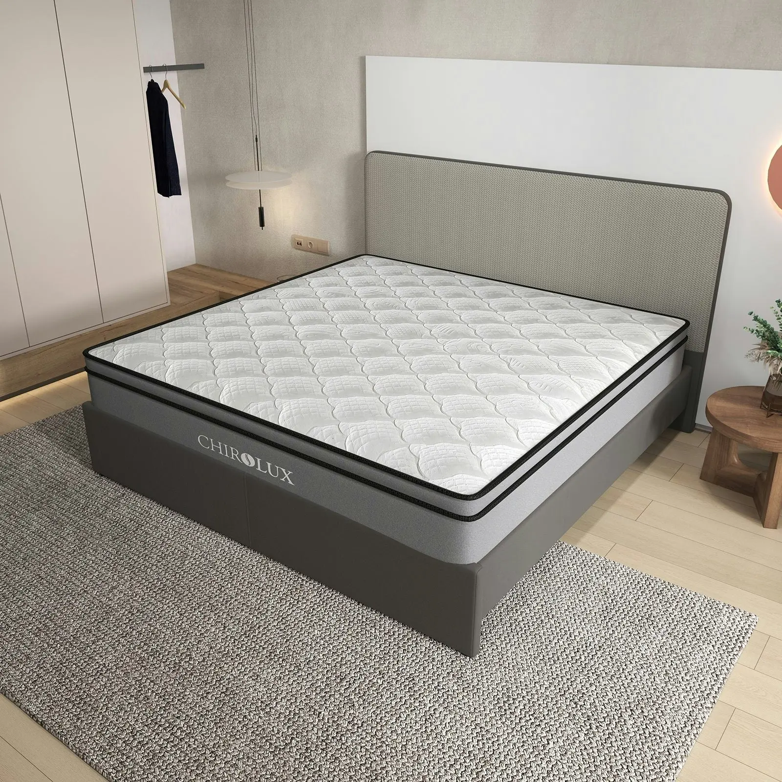 Chiro Lux Cooling Latex Foam Pocket Spring Mattress 5 Zone Medium Firmness 34cm