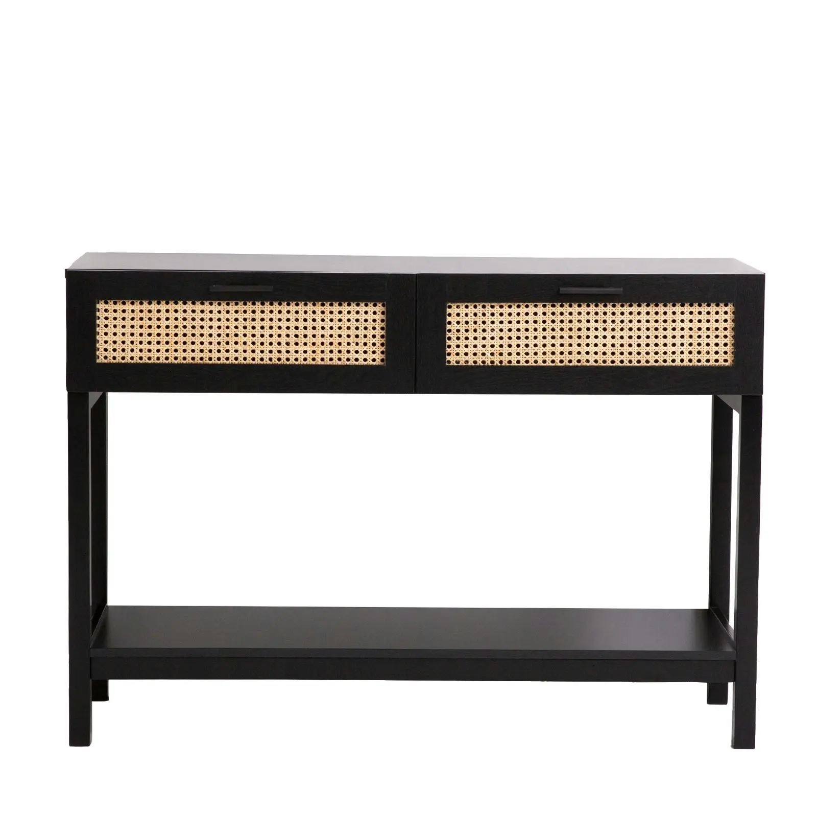 Casa Decor Tulum Rattan Console Table Entry Table Storage Hallway Wood Black