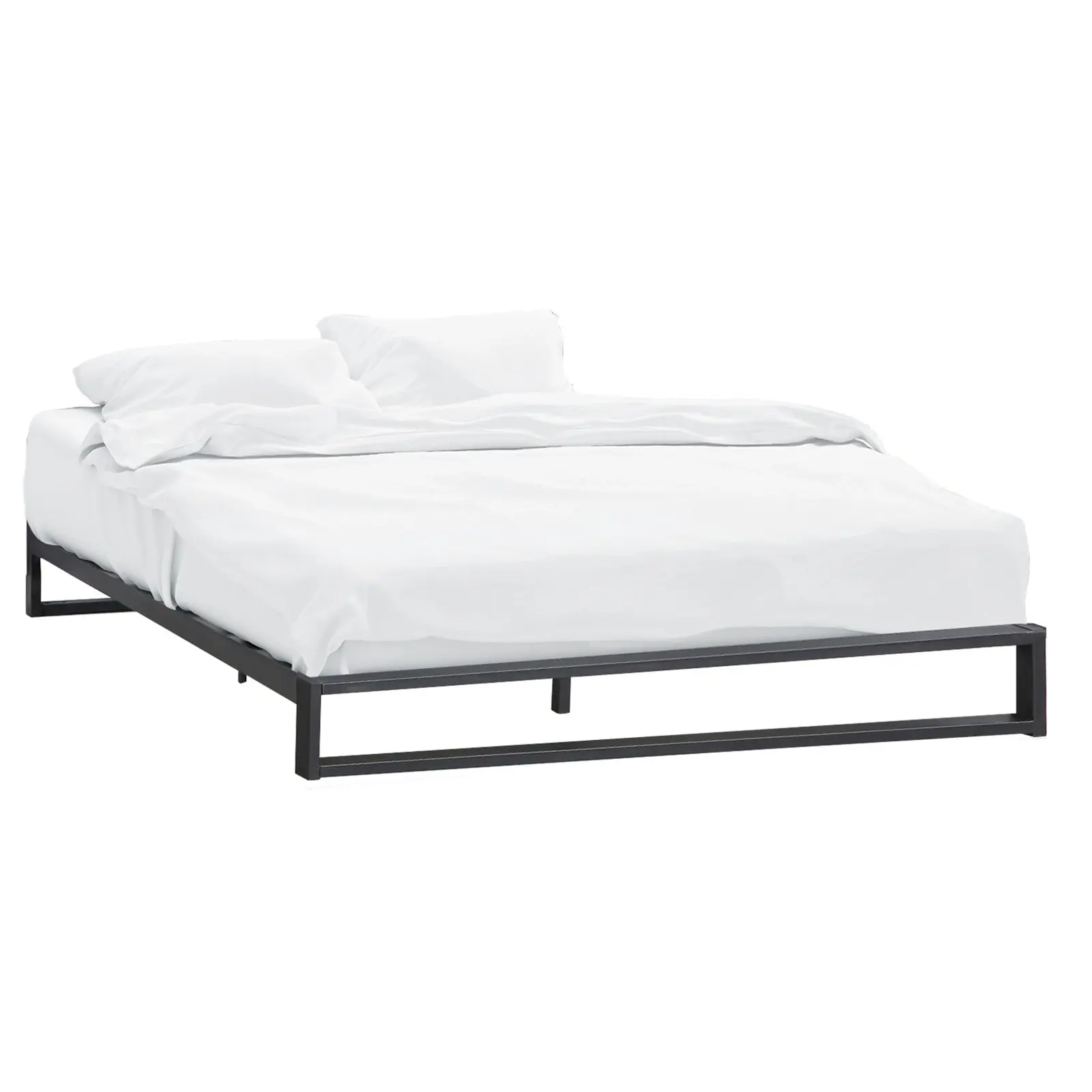 Milano Decor Florence Metal Bed Frame Mattress Base Platform Modern Black