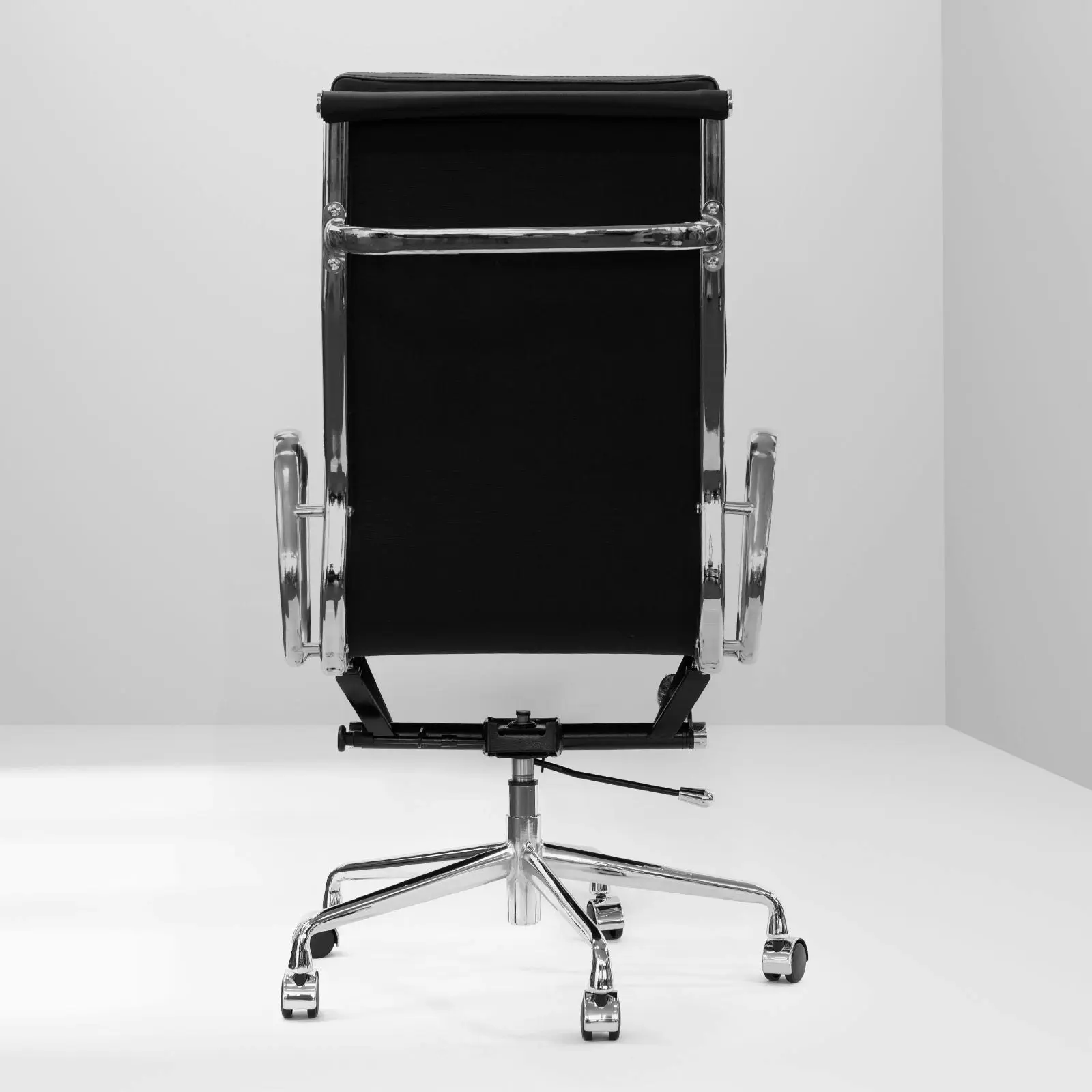 Milano Premium Office Executive Computer Chair PU Leather Steel Chrome Black