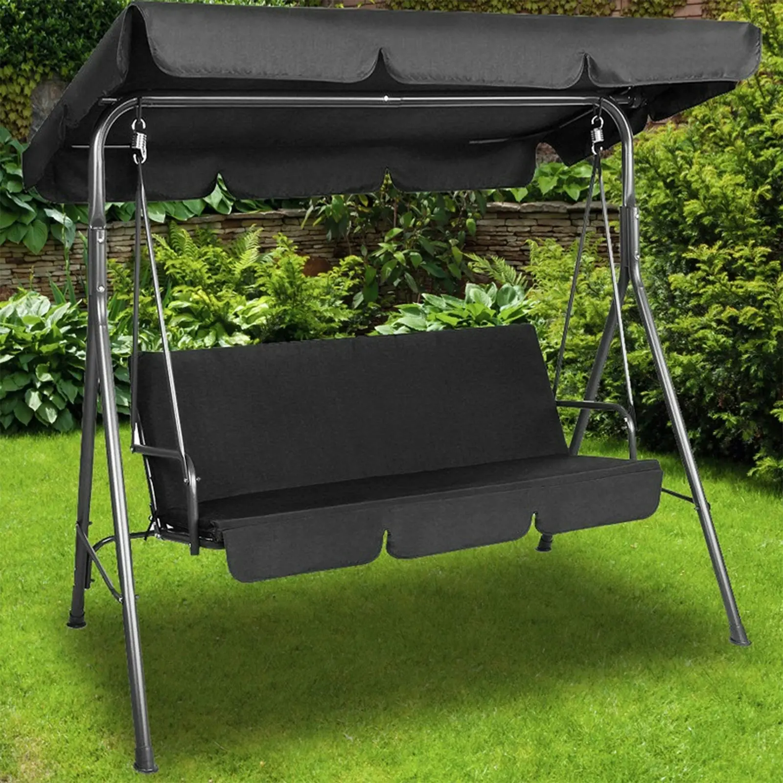 Milano Outdoor Swing Bench Seat Chair Canopy Furniture 3 Seater Garden Hammock