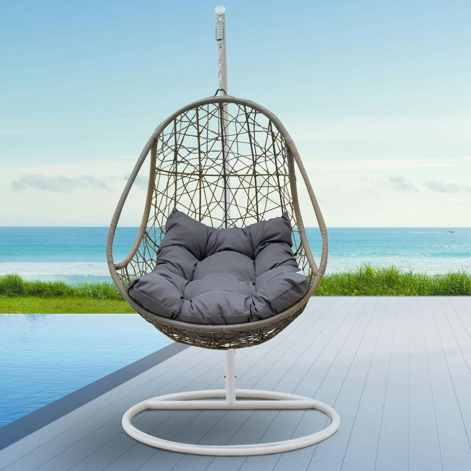 Arcadia Furniture Rocking Egg Chair Swing Lounge Hammock Pod Wicker Curved