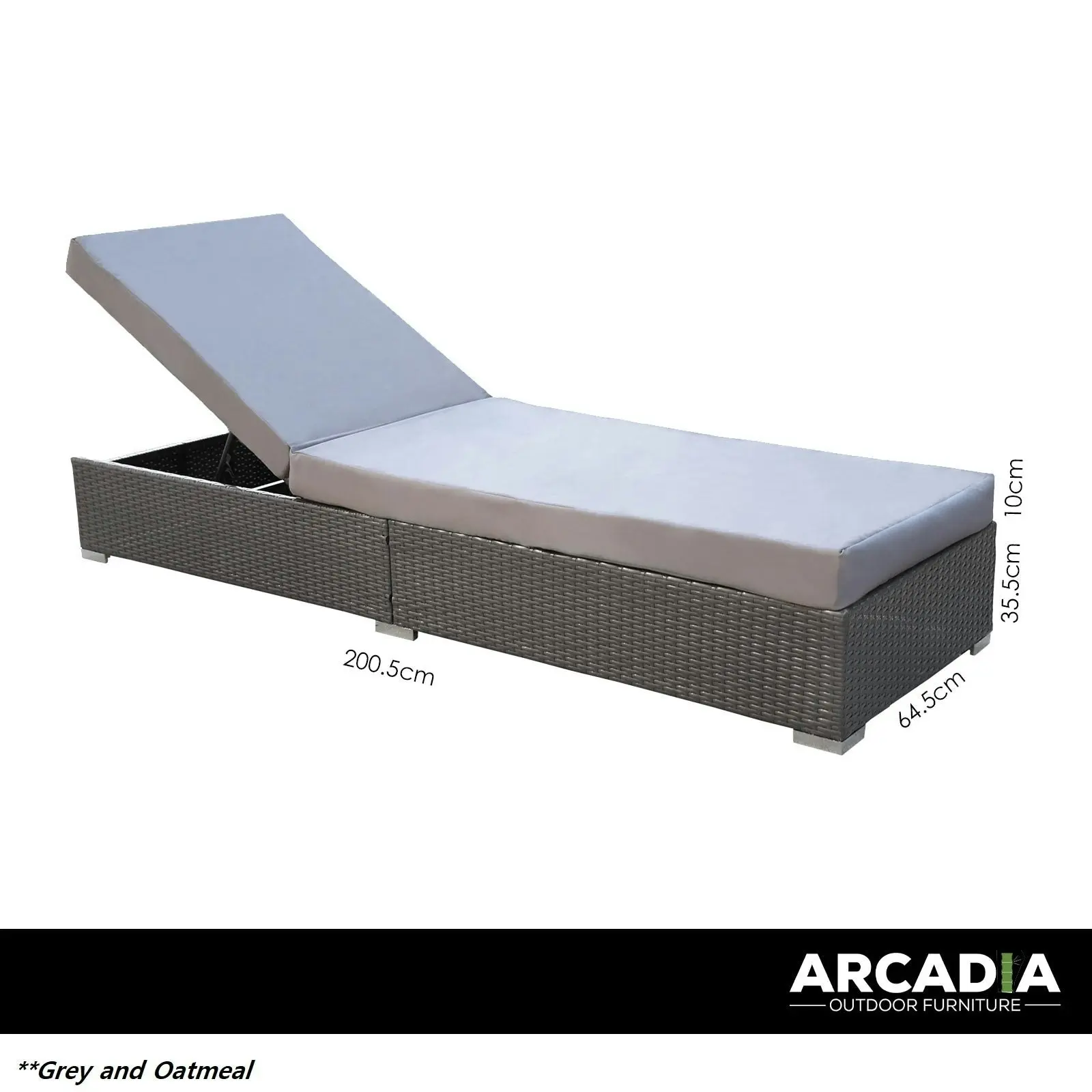 Arcadia Furniture Outdoor 3 Piece Sunlounge Set Rattan Garden Day Bed Lounger