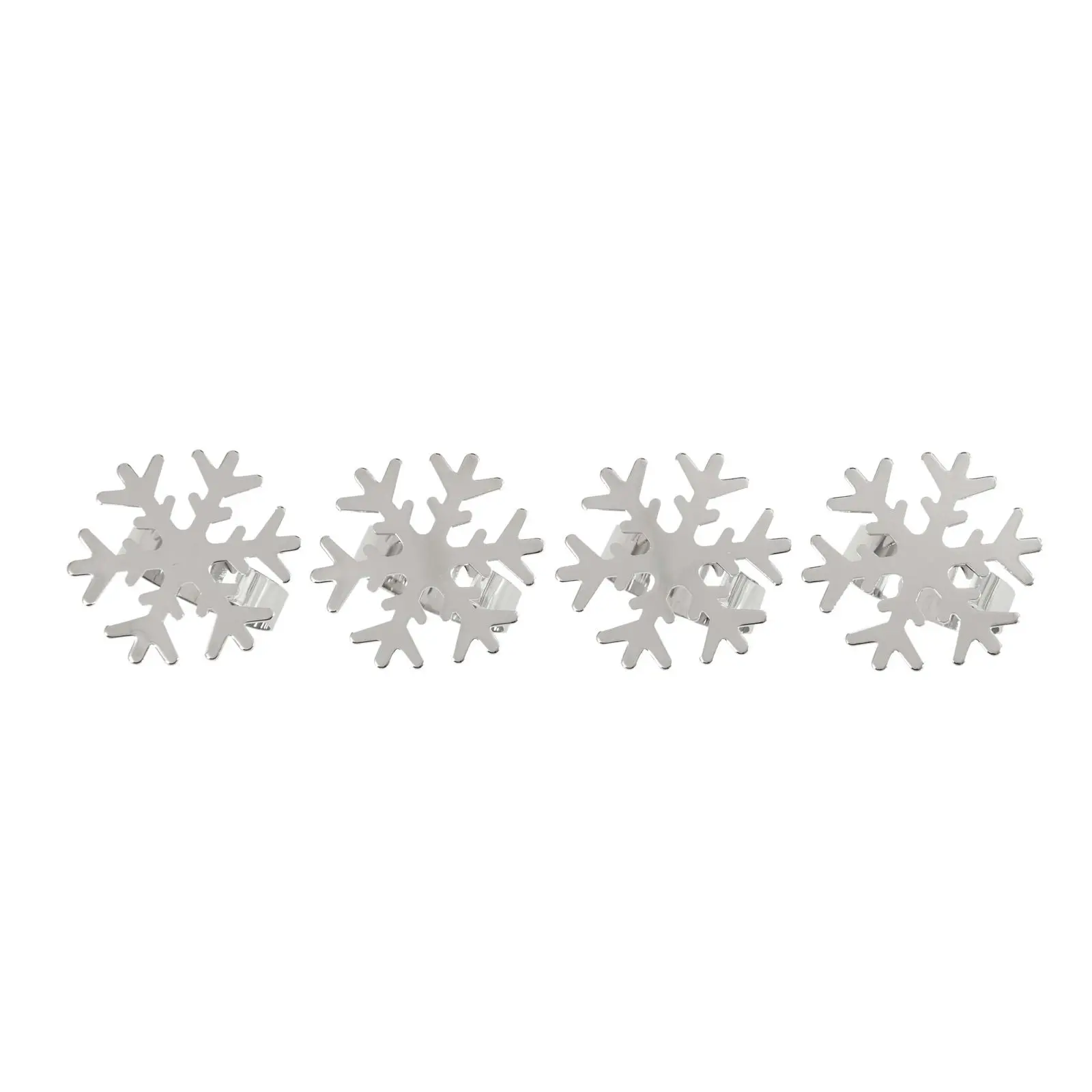 Bread and Butter Napkin Rings - Snow Flake - Silver - 4 Pack