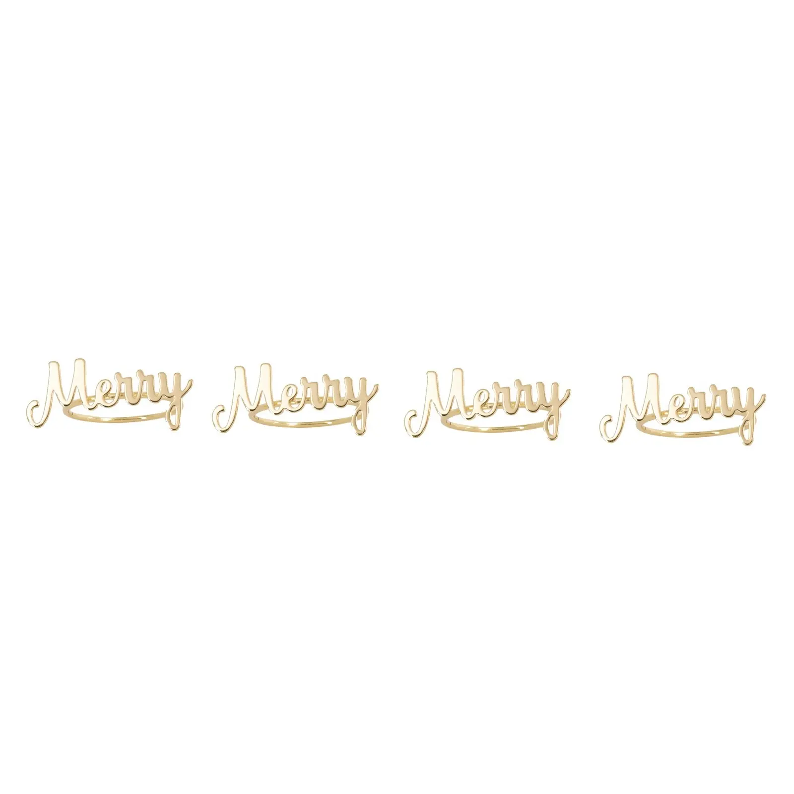 Breakd and Butter Napkin Rings - Merry - Gold - 4 Pack