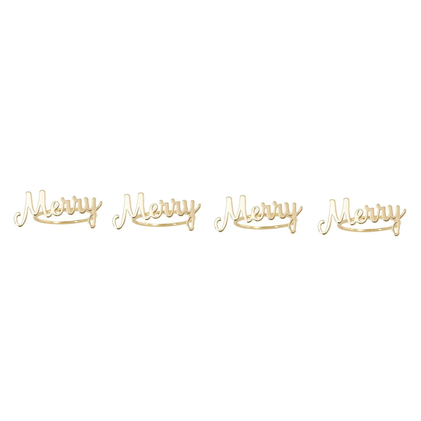 Breakd and Butter Napkin Rings - Merry - Gold - 4 Pack