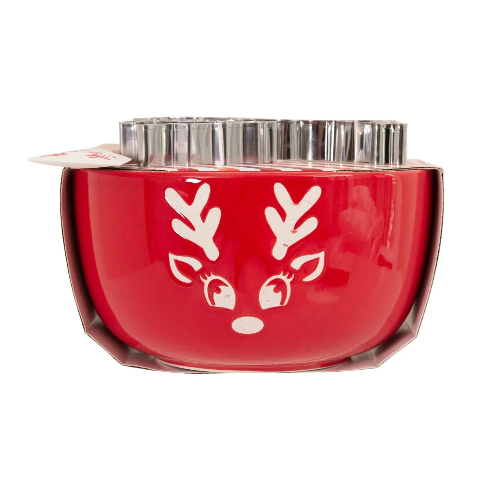 Bread and Butter Electroplate Icy Reindeer Mini Mix Bowl Set - Red