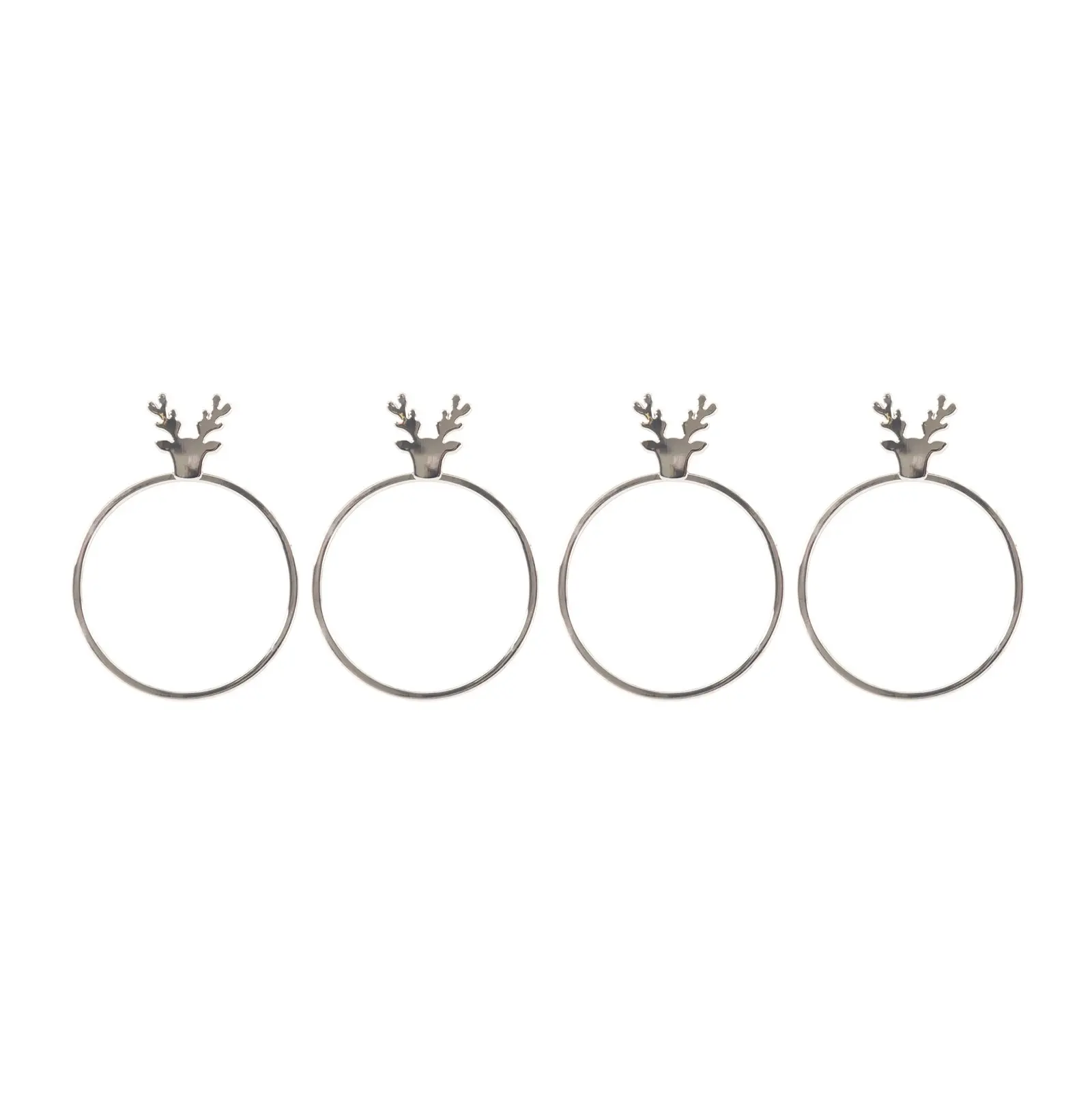 Bread and Butter Napkin Rings -  Stag Head - Silver - 4 Pack