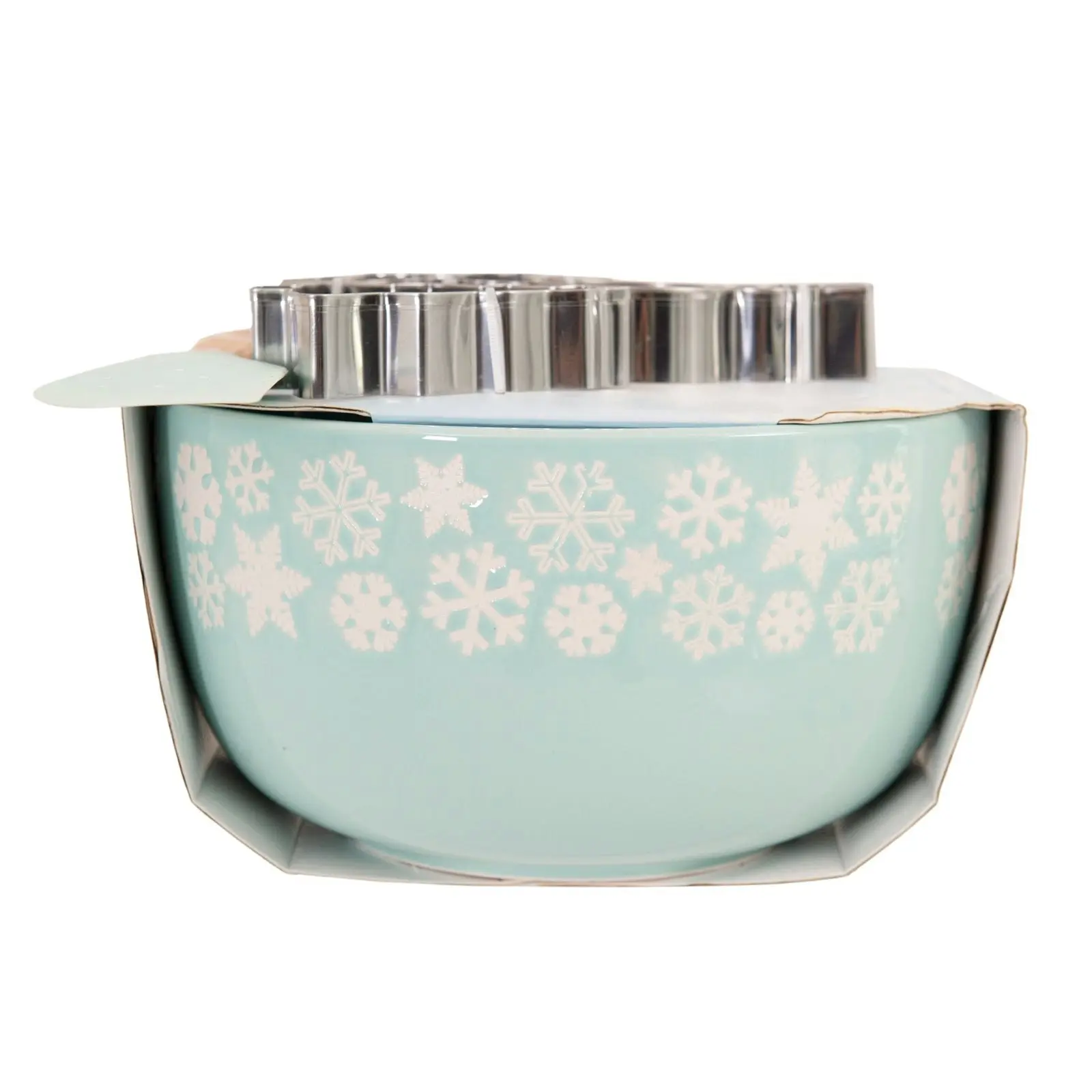 Bread and Butter Electroplate Icy Snowflake Mini Mix Bowl Set - Light Blue