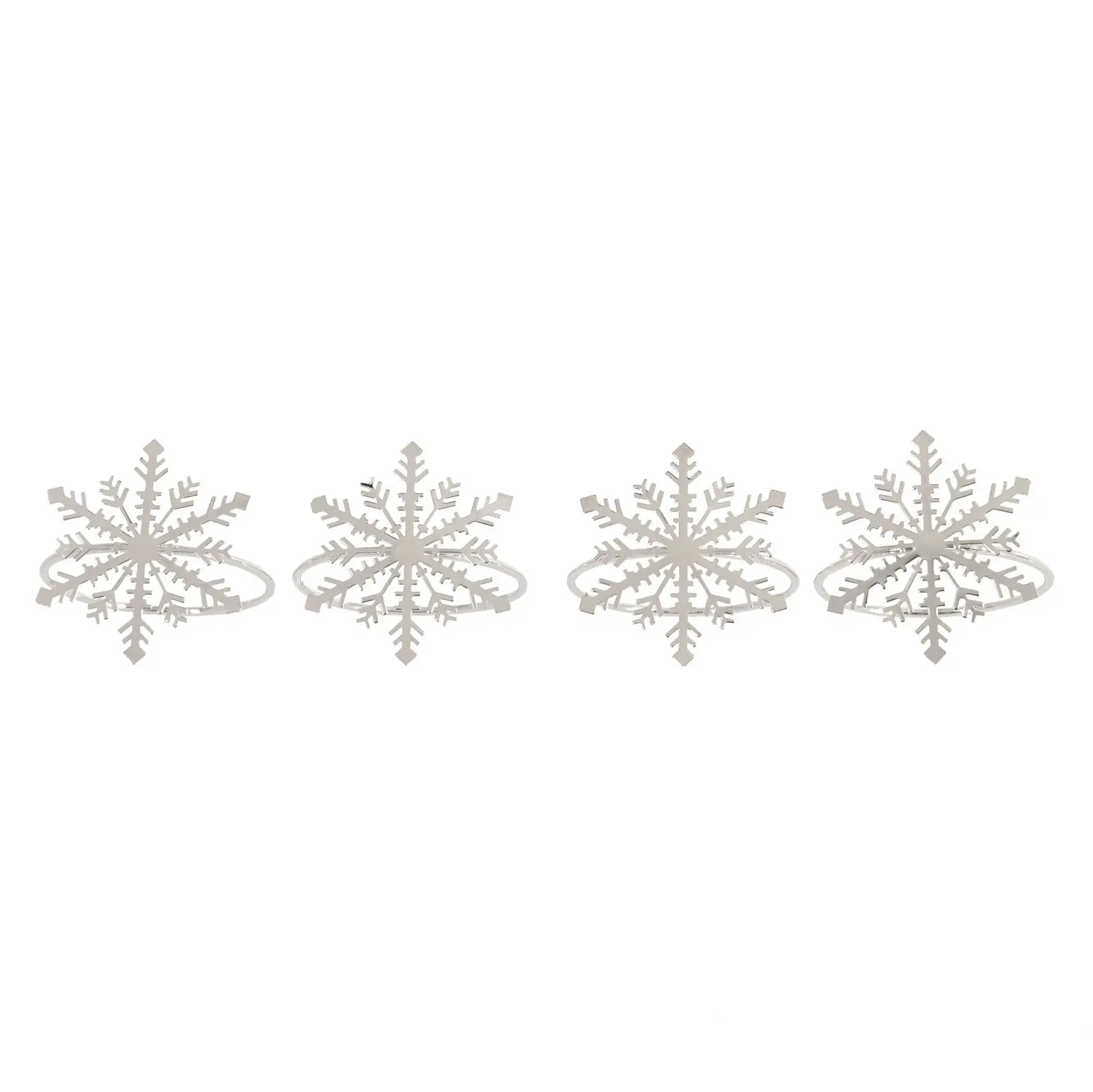 Bread and Butter Napkin Rings  - Snowflake - Silver - 4 Pack