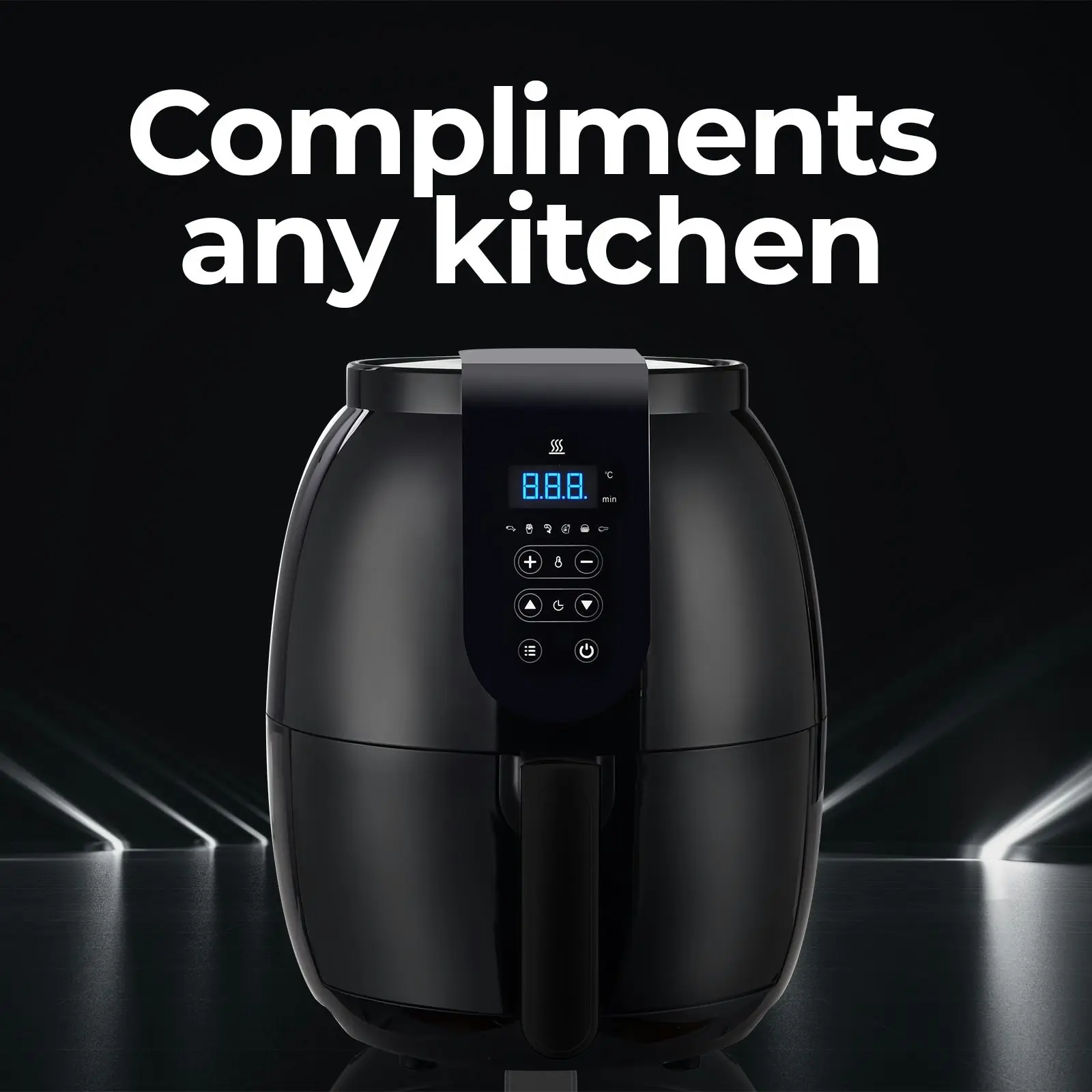 Kitchen Couture 3.5 Litre Digital Display Black Air Fryer Oil Free Cooking