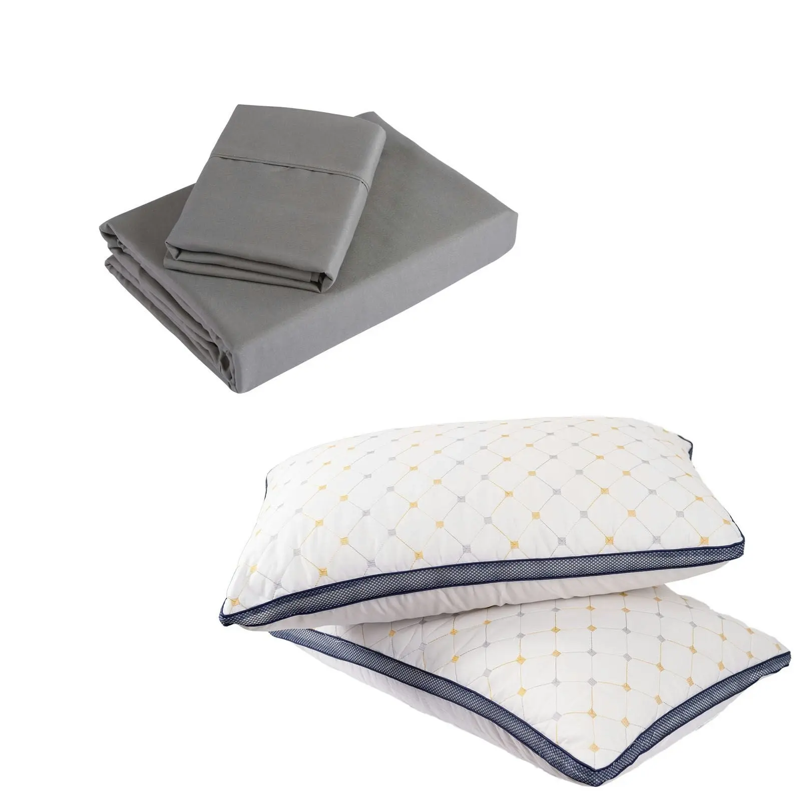 Royal Comfort Bedding Set 1 x 1200TC 4 Piece Sheet Set And 2 x Air Mesh Pillows