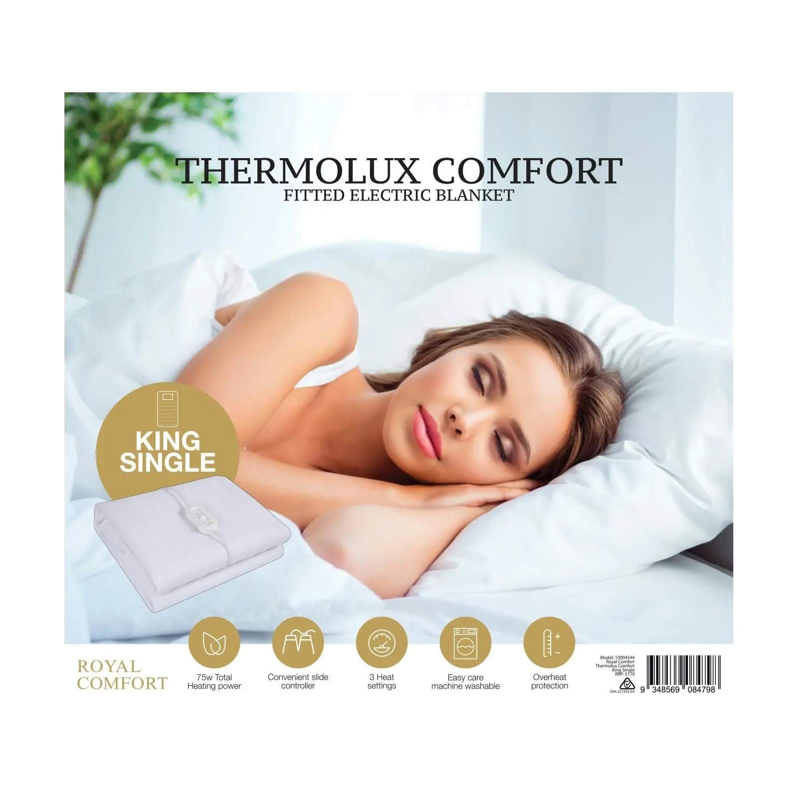 Royal Comfort Thermolux Comfort Electric Blanket Fully Fitted Washable