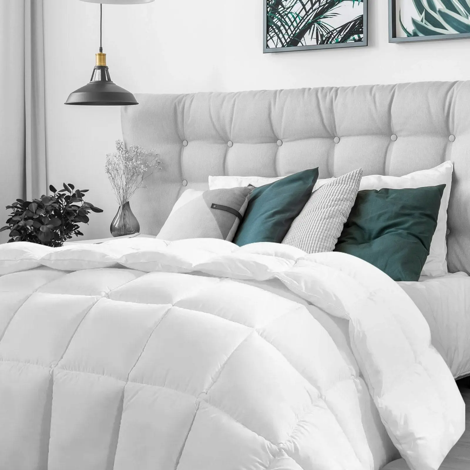 Complete Bedroom Bedding Manchester Set - Queen - White