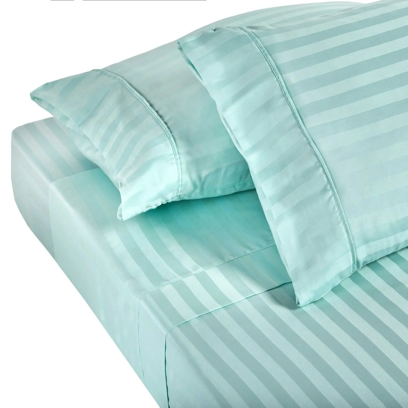 Royal Comfort 1200TC Soft Sateen Damask Stripe Cotton Blend Sheet Pillowcase Set