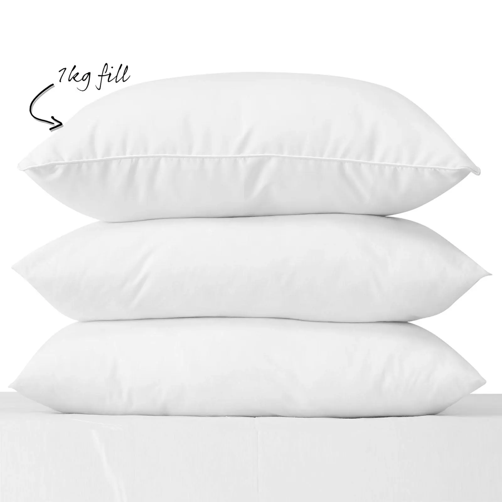 Royal Comfort Goose Down Feather Pillows 1000GSM 100% Cotton Cover - Twin Pack