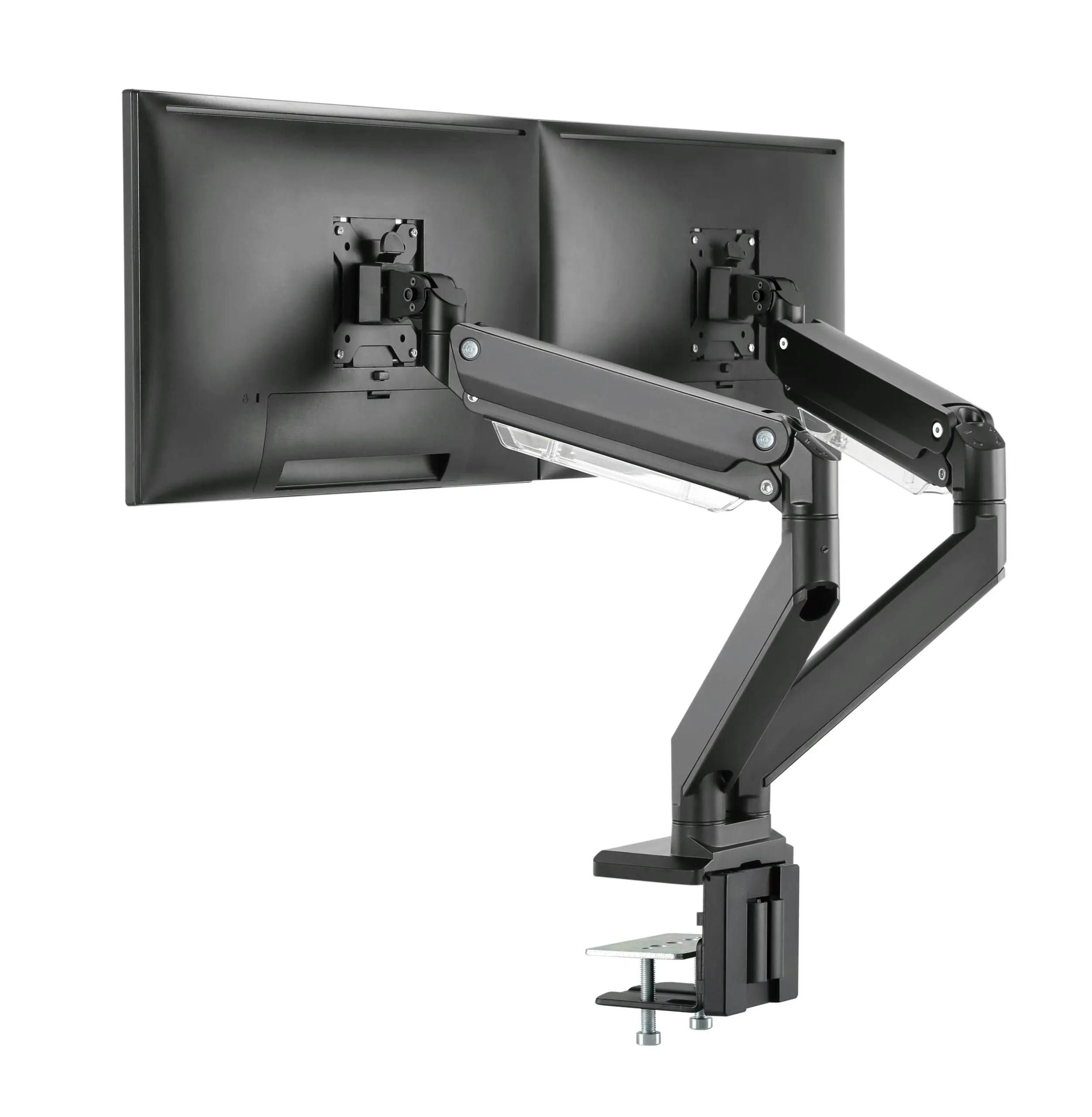 Brateck  Aluminum Heavy-Duty Gas Spring Dual Monitor Arm -1110x128x750mm (43.7"x5"x29.5")  Black