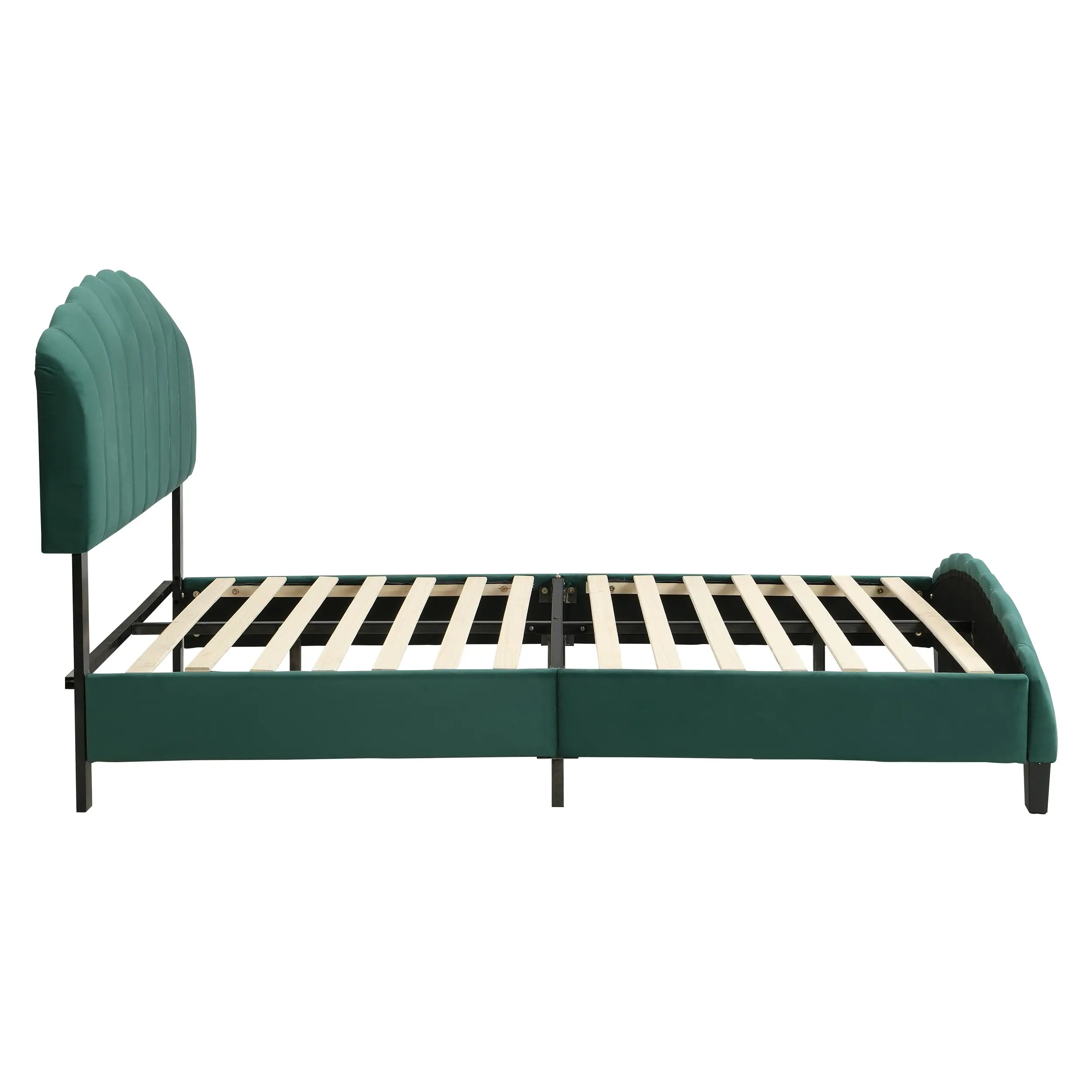 IHOMDEC Double Size  Shell-Style Bed Frame Base Mattress Platform BEF04 Green