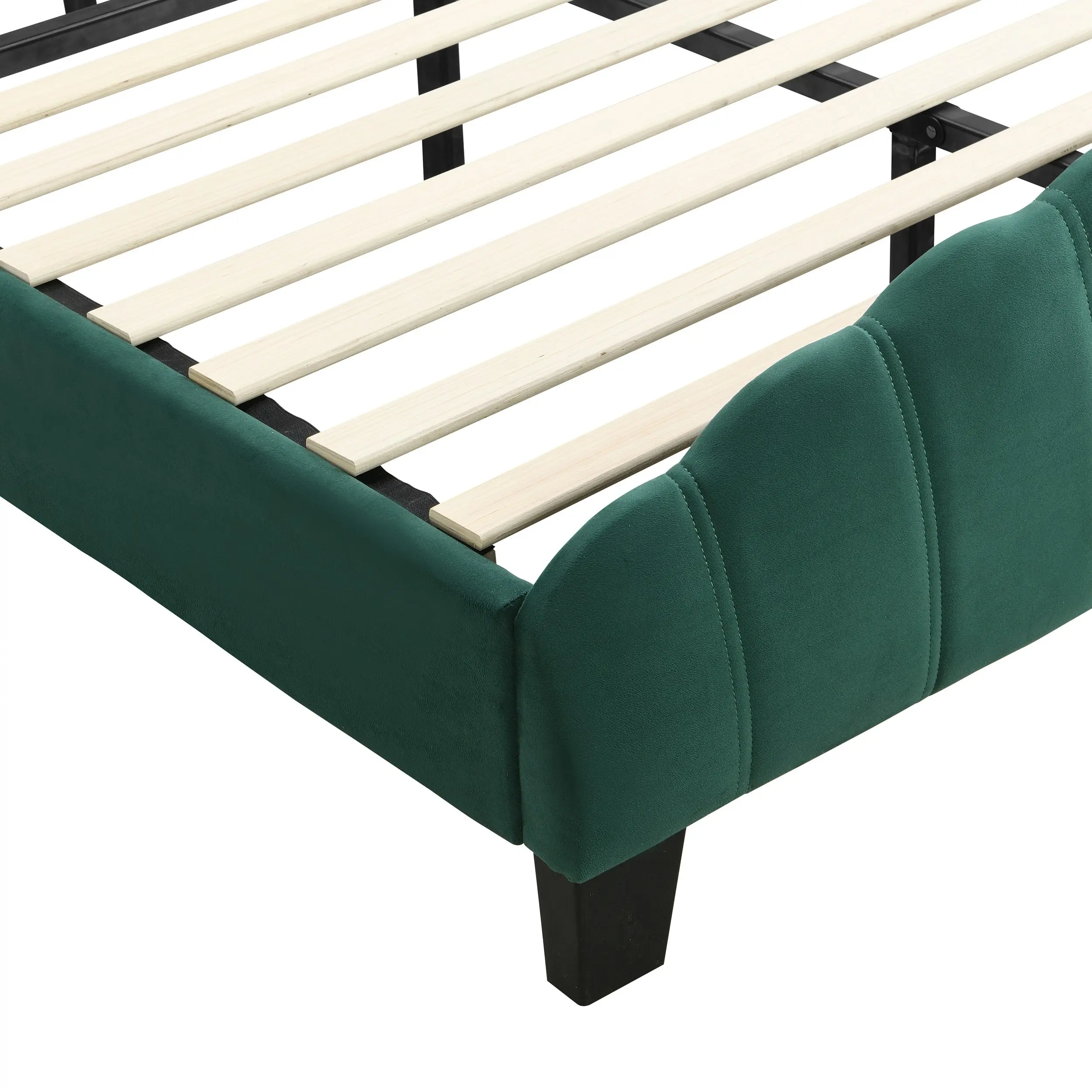 IHOMDEC Double Size  Shell-Style Bed Frame Base Mattress Platform BEF04 Green