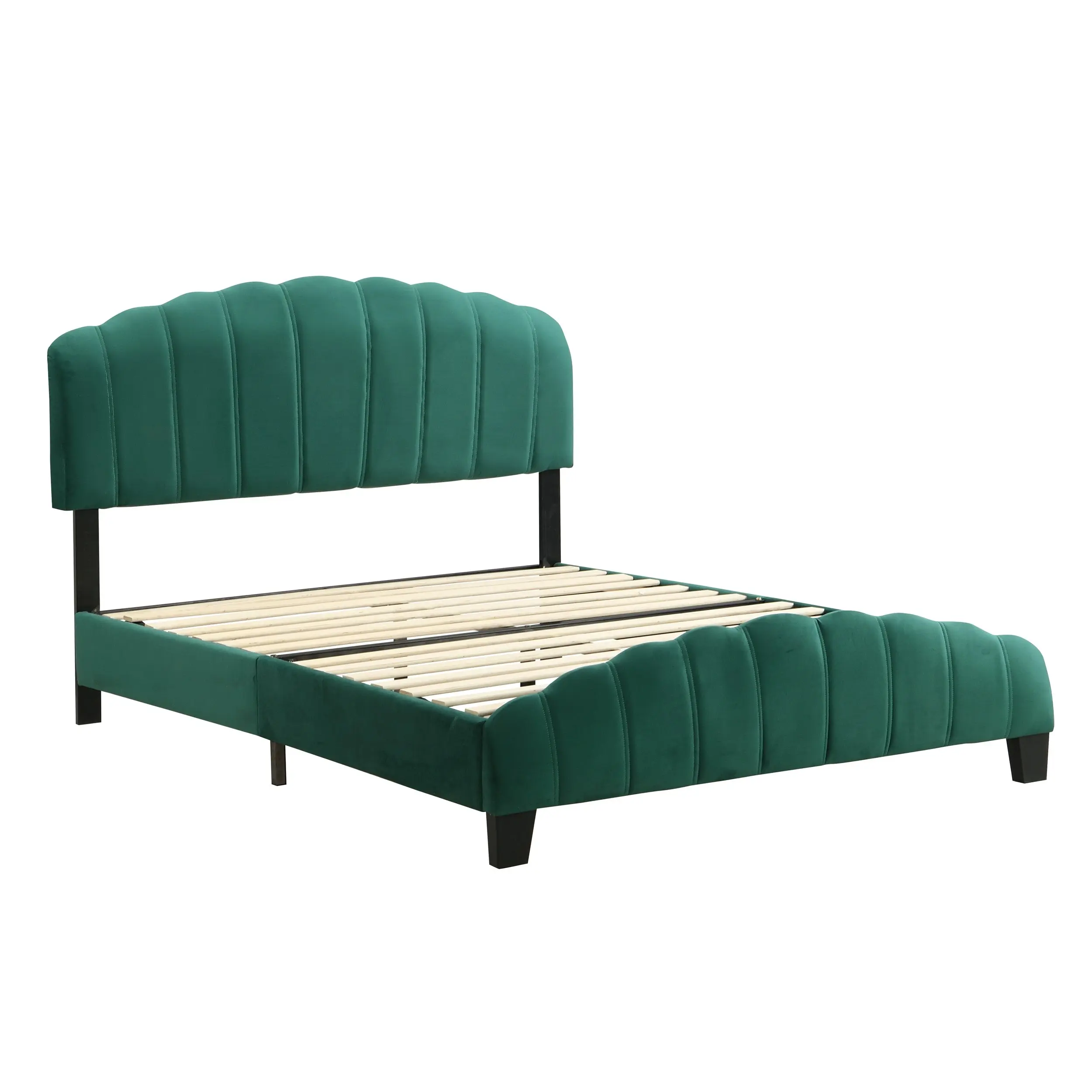 IHOMDEC Double Size  Shell-Style Bed Frame Base Mattress Platform BEF04 Green