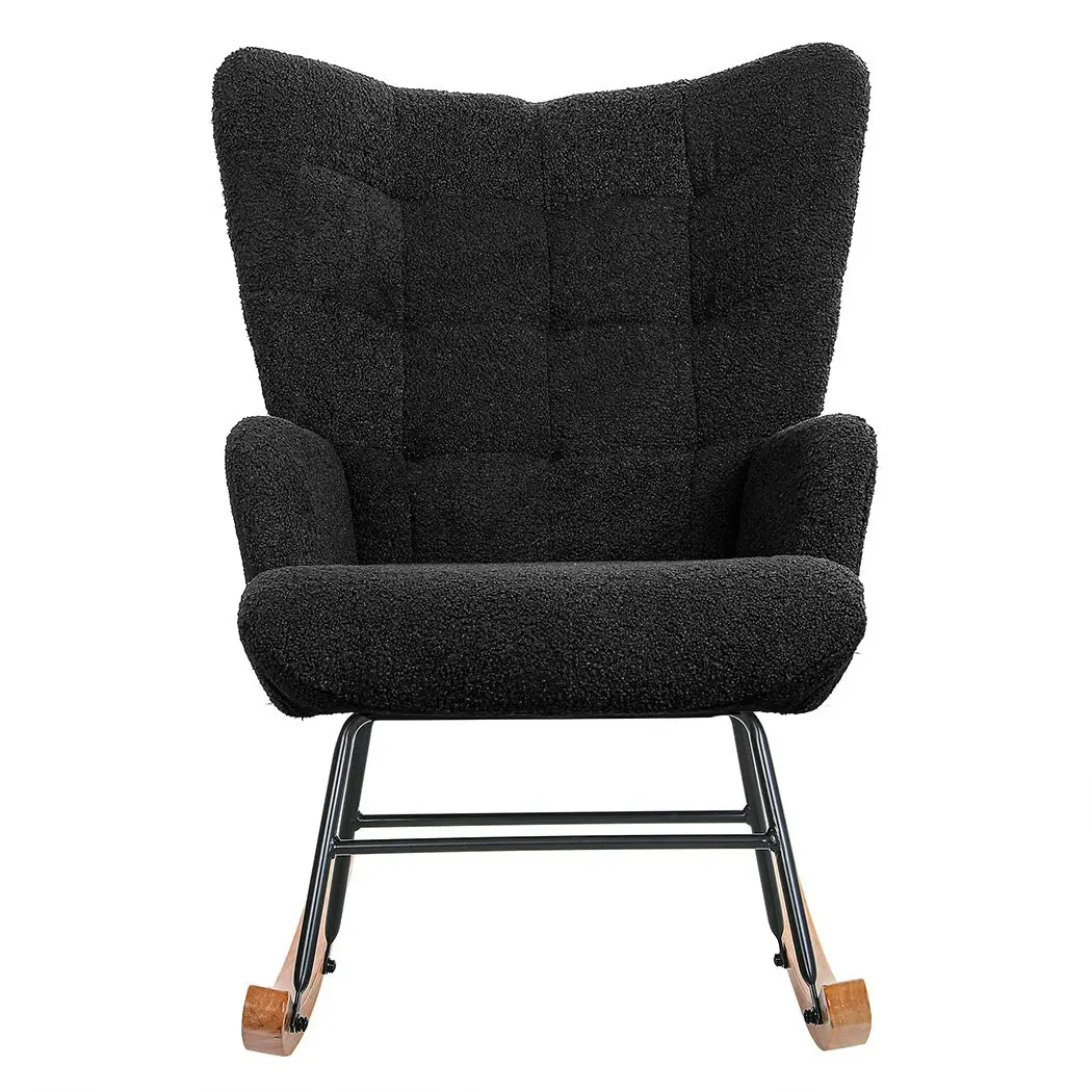 Levede Rocking Chair Nursery Rocker Accent Tub Boucle Armchair Lounge Fleece