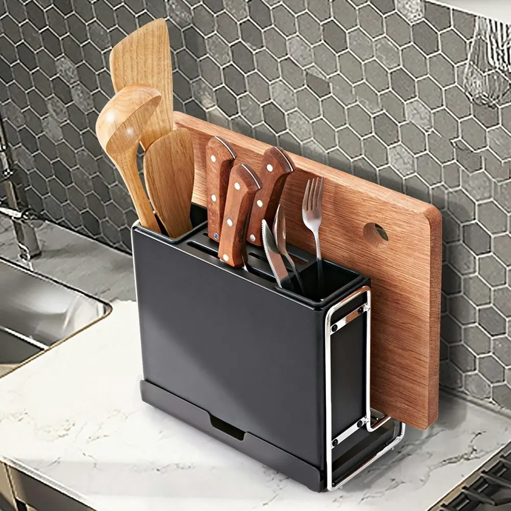 Simplus Knife Holder Carbon Steel Block Organiser Storage Cutting Board Rack