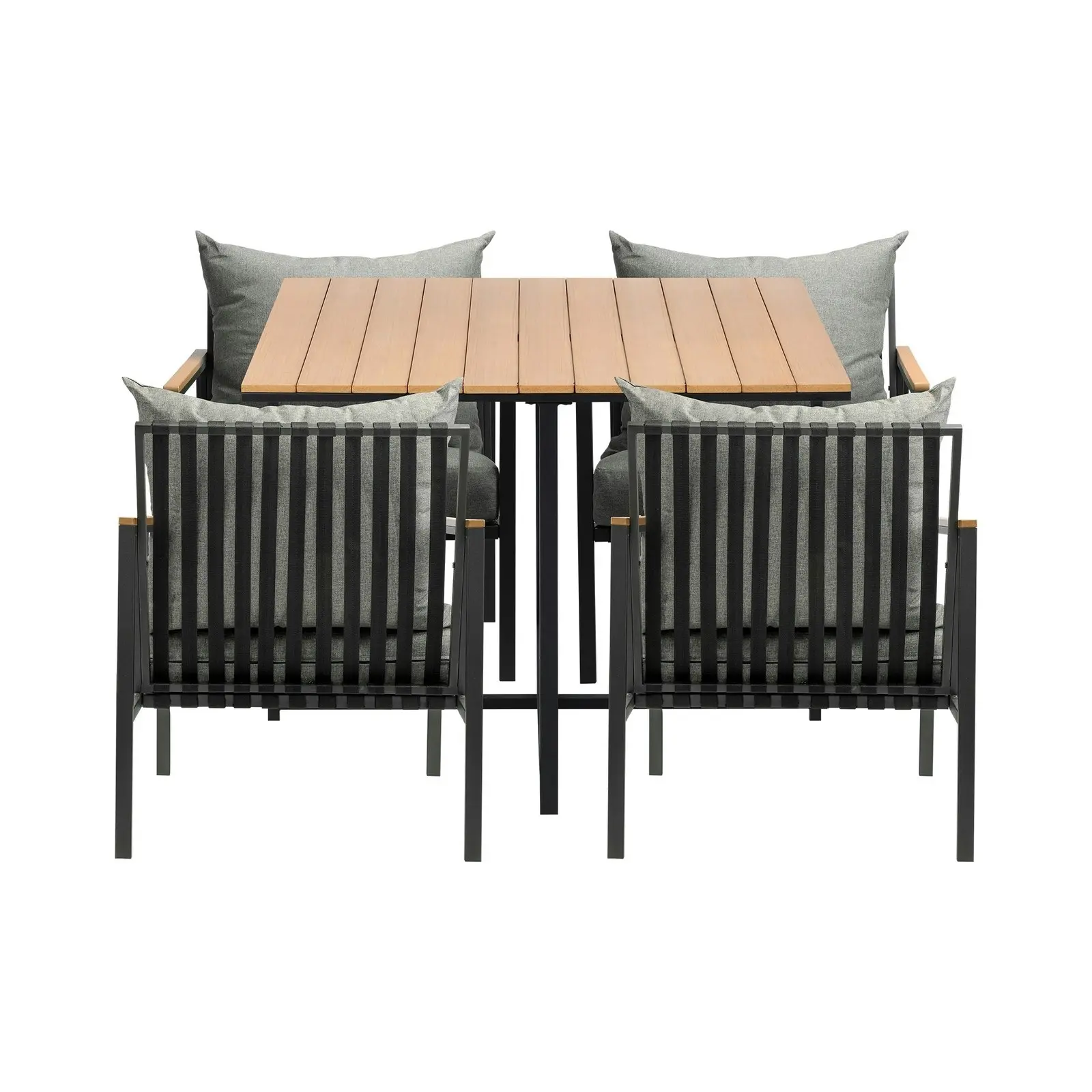 Livsip 4 Seater Outdoor Dining Set Square Table Chairs Patio Furniture Lounge Setting