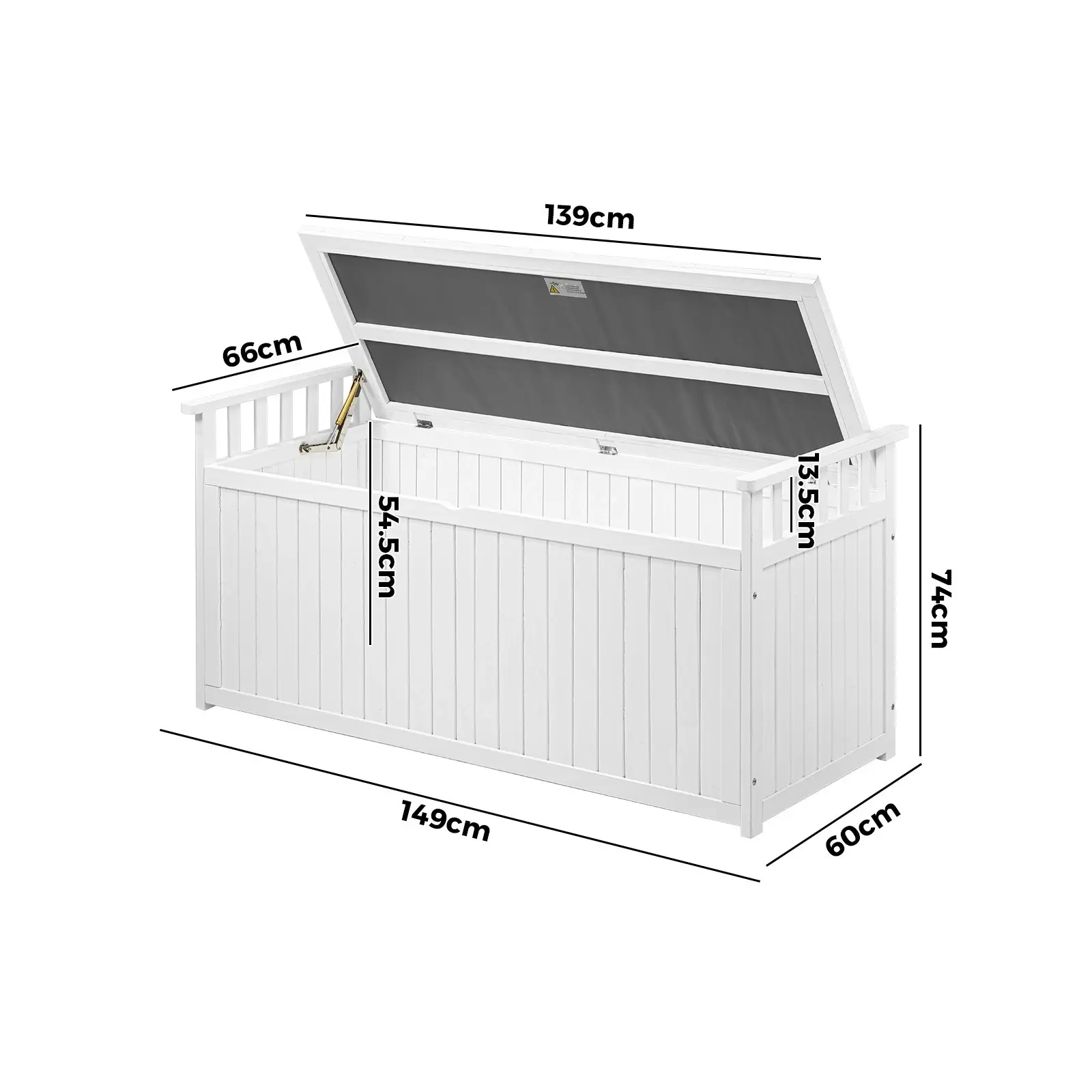 Livsip Outdoor Storage Box Garden Bench Wooden Container Cabinet 500L White